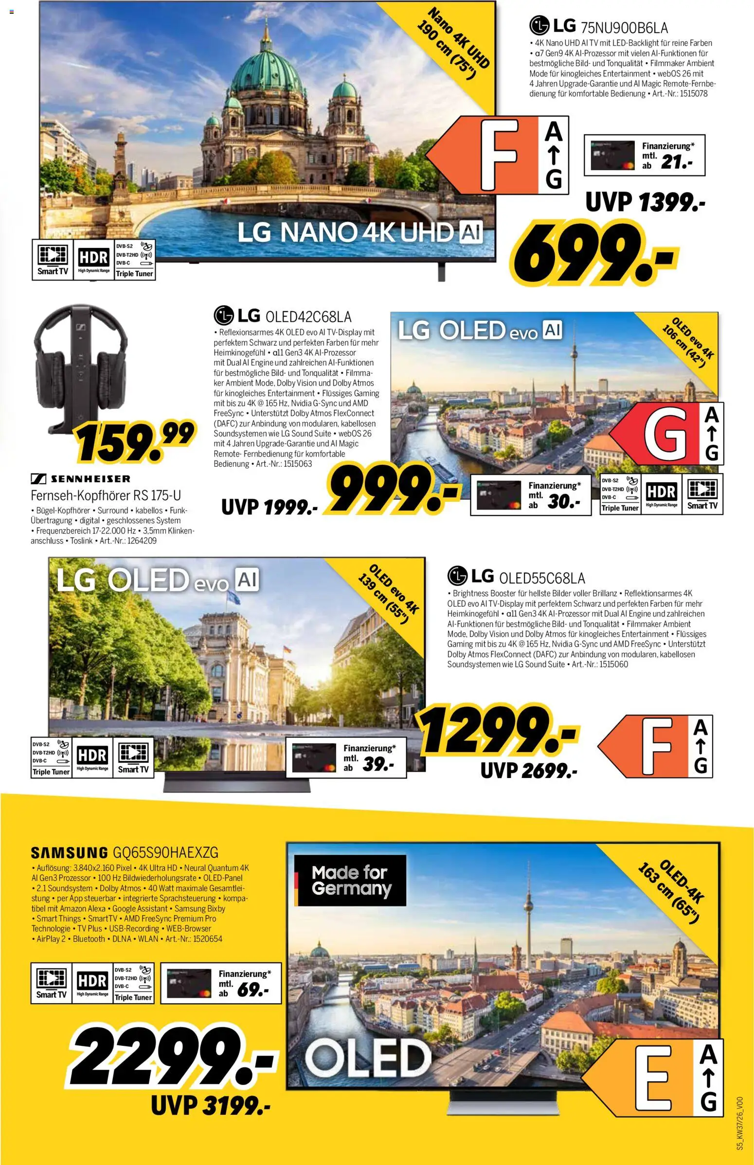 Vorschau von dem Prospekt des Geschäftes Medimax, gültig ab dem 05.09.2026 - Bilder, Samsung, TV, LG, Smart TV, Soundsystem