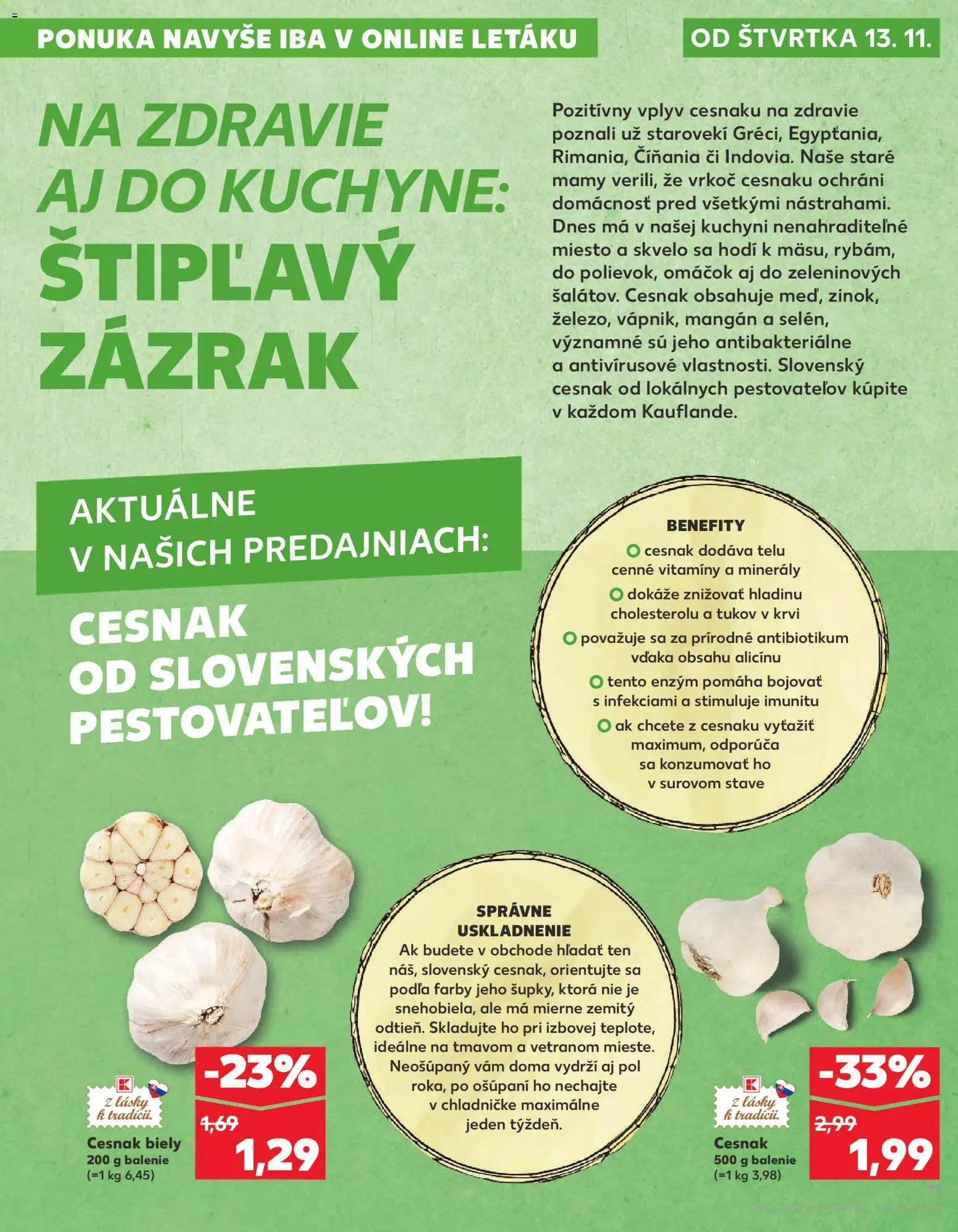 Náhľad Kaufland letáku platného od 13.11.2025 - Kuchyne, Cesnak
