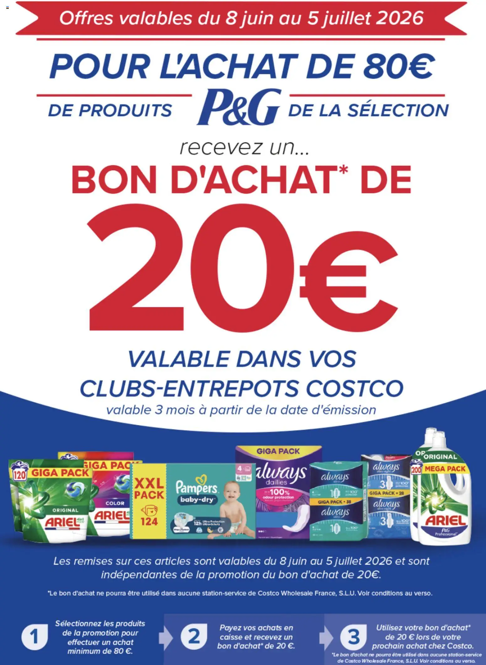 Prévisualisation de Costco Sélection de produits Procter & Gamble du magasin Costco formulaire valide 08/06/2026 - Ariel, Always