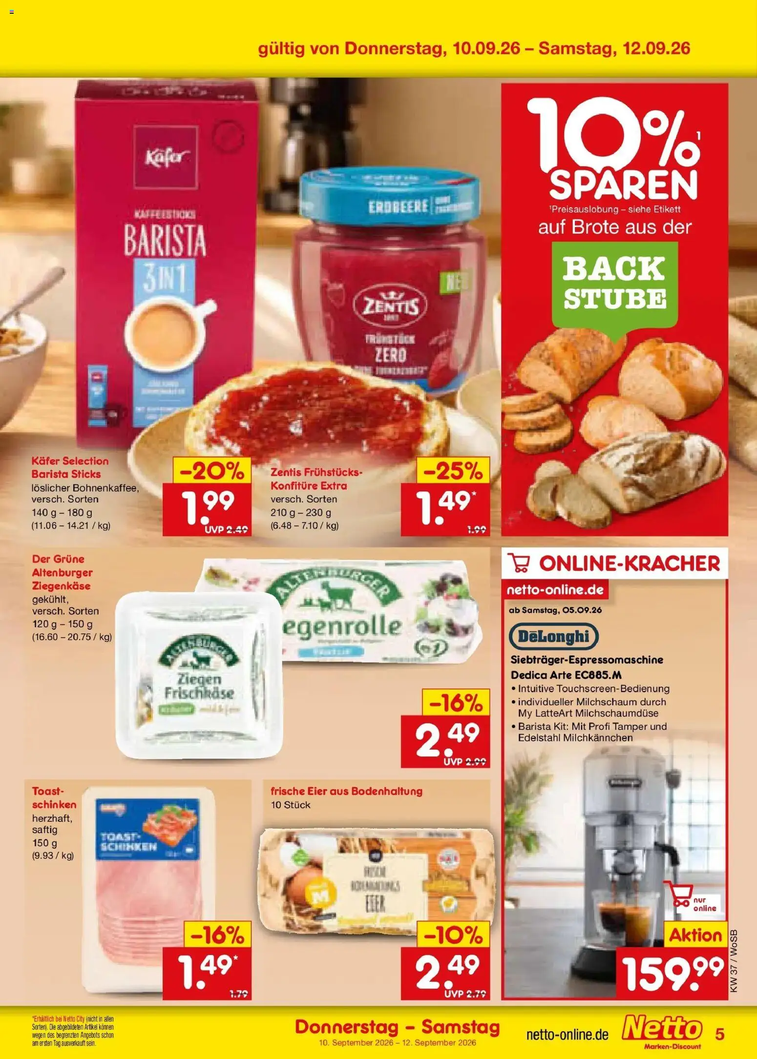 Vorschau von dem Prospekt des Geschäftes Netto Marken-Discount, gültig ab dem 07.09.2026 - Eier, Schinken, Toast, Ziegenkäse, Frischkase