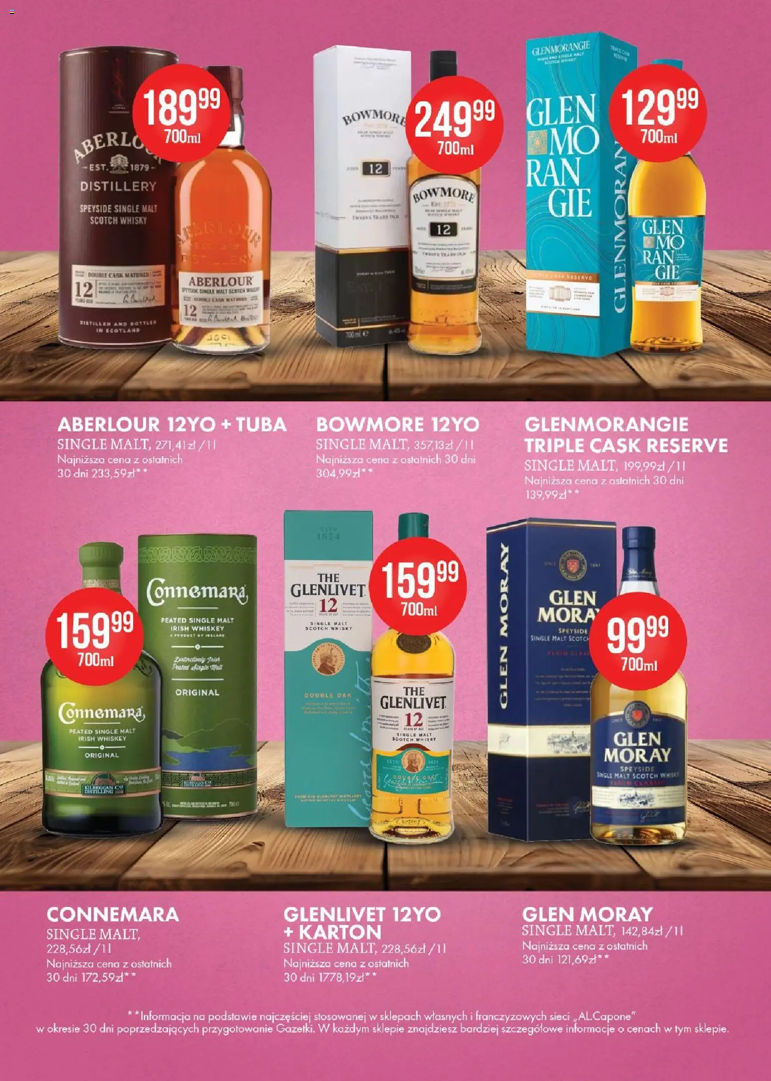 Pogląd gazetki "Al.Capone gazetka" ze sklepu Al.Capone ważnej od 07.09.2026 - Bourbon, Finish, Irish whiskey