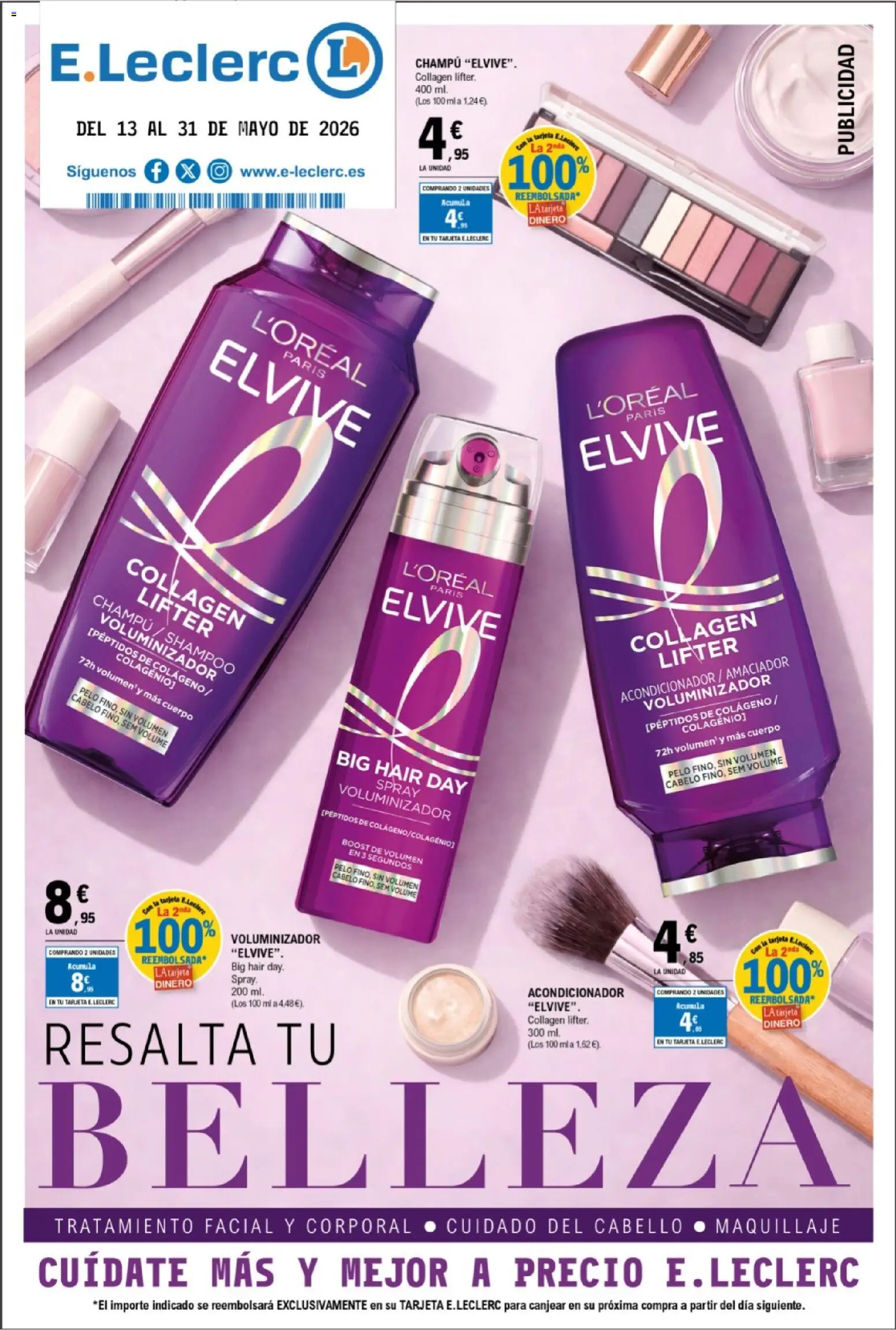 Vista previa del folleto de la tienda E.Leclerc válido desde el 13/05/2026 - Maquillaje, Champú, Acondicionador