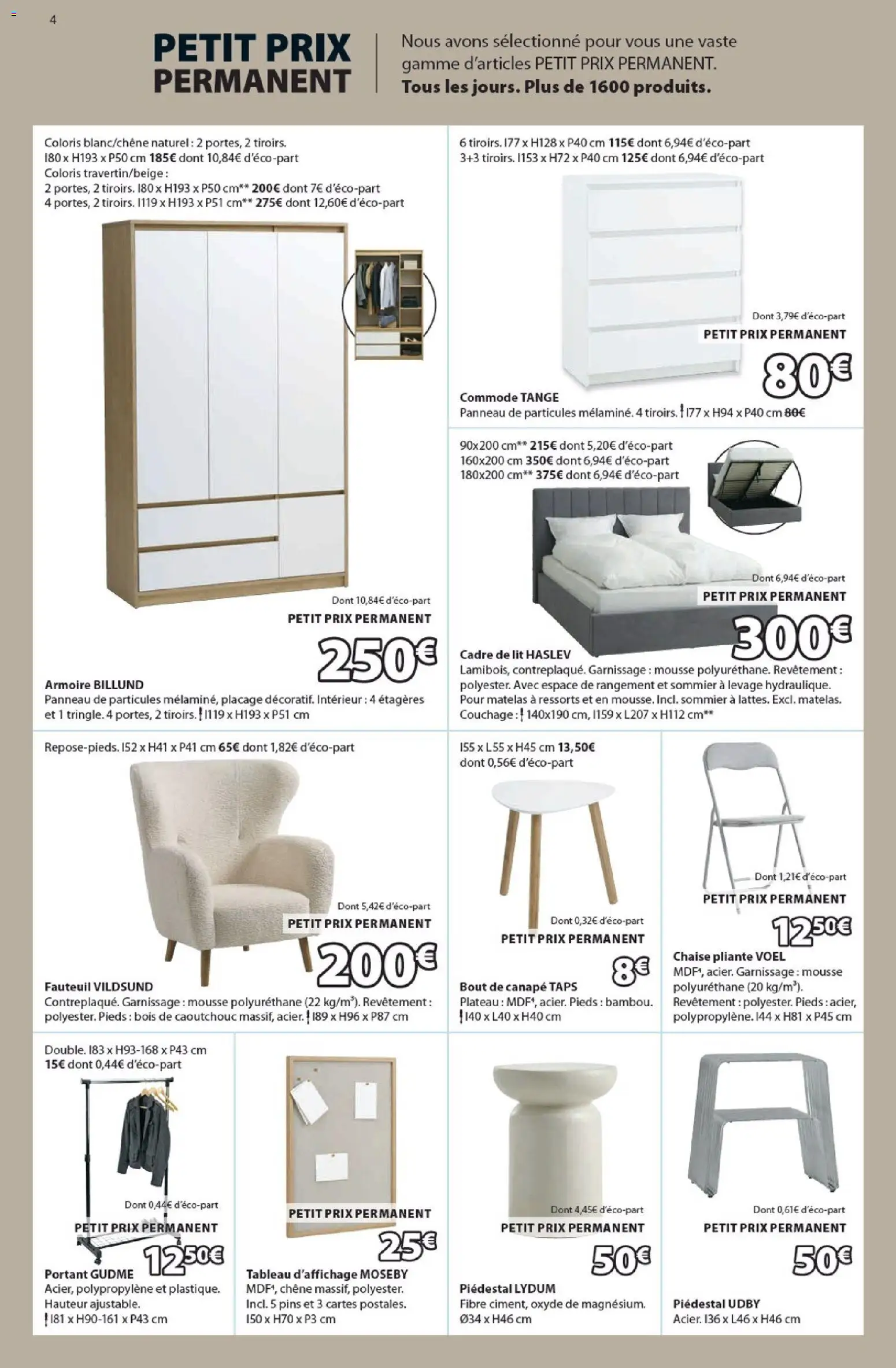 Prévisualisation de Jysk Offres du magasin Jysk formulaire valide 01/09/2026 - Canapé, Matelas, Commode, Chaise, Armoire, Cadre, Sommier, Plateau
