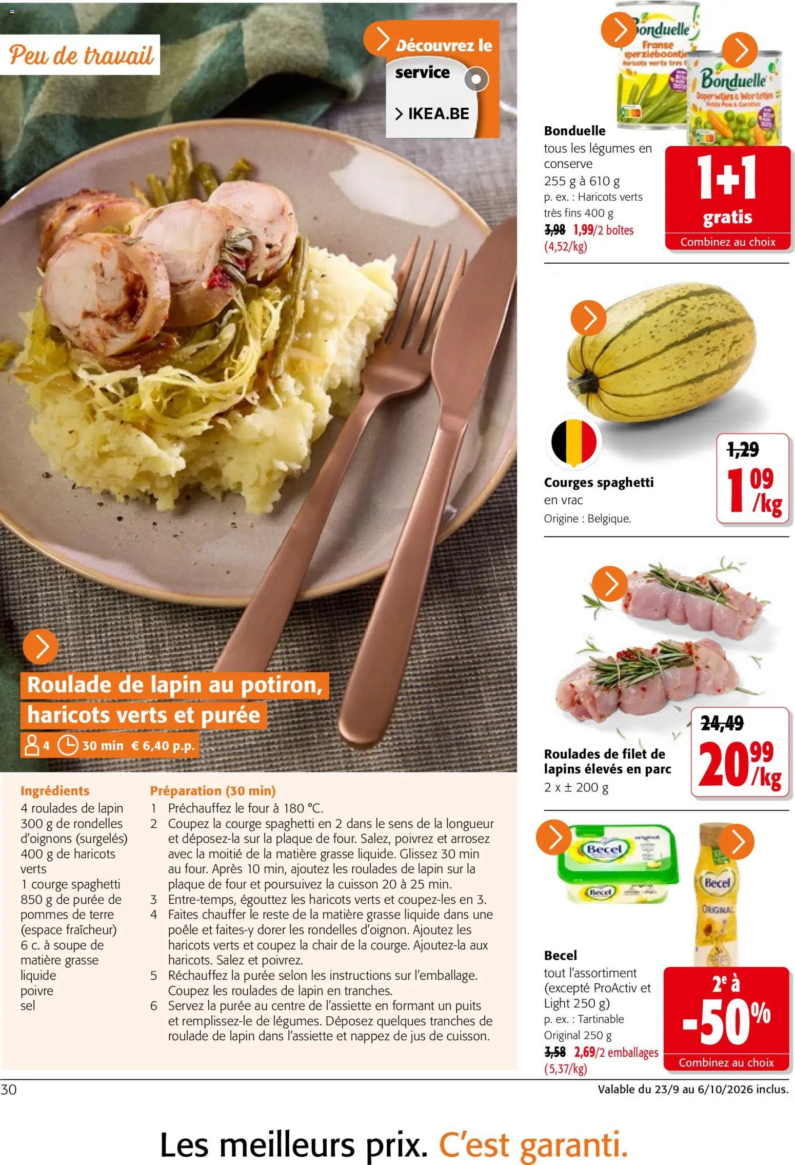 Prévisualisation de Colruyt catalogue du magasin Colruyt formulaire valide 23/09/2026 - Lapin, Four, Poêle, Spaghetti, Poivre, Haricots, Jus, Pommes
