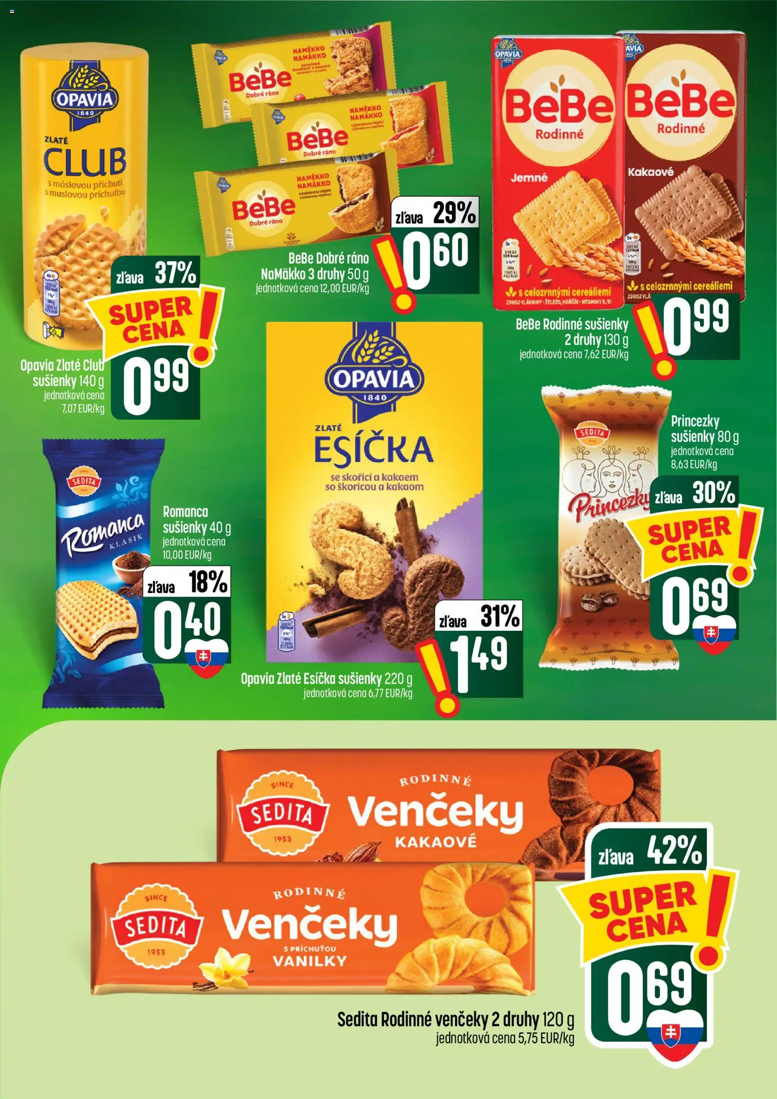 Náhľad COOP Jednota letáku platného od 08.10.2026 - Venčeky, Sušienky, BeBe Dobré ráno