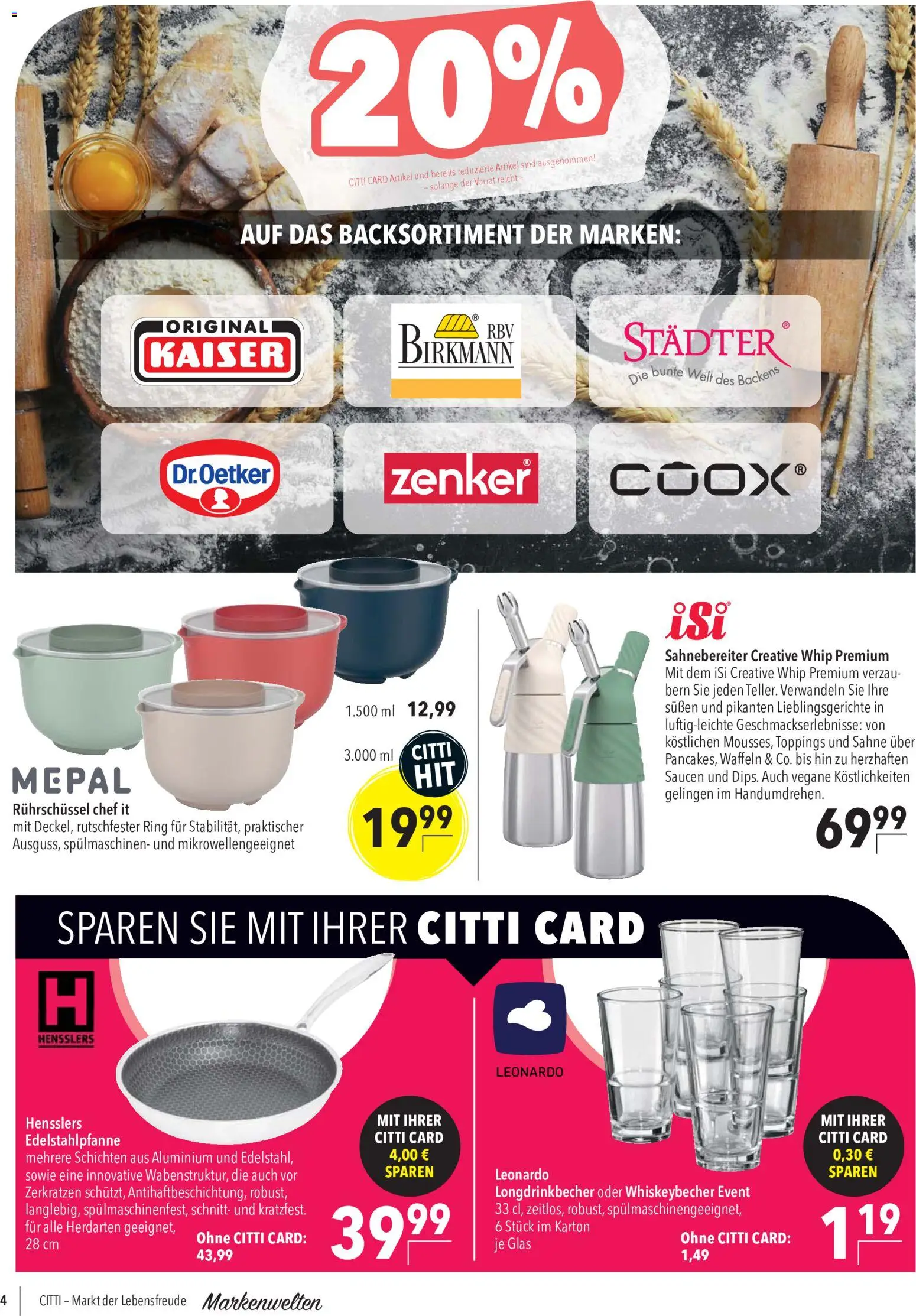 Vorschau von dem Prospekt des Geschäftes CITTI Markt, gültig ab dem 28.10.2026 - Waffeln, Sahne