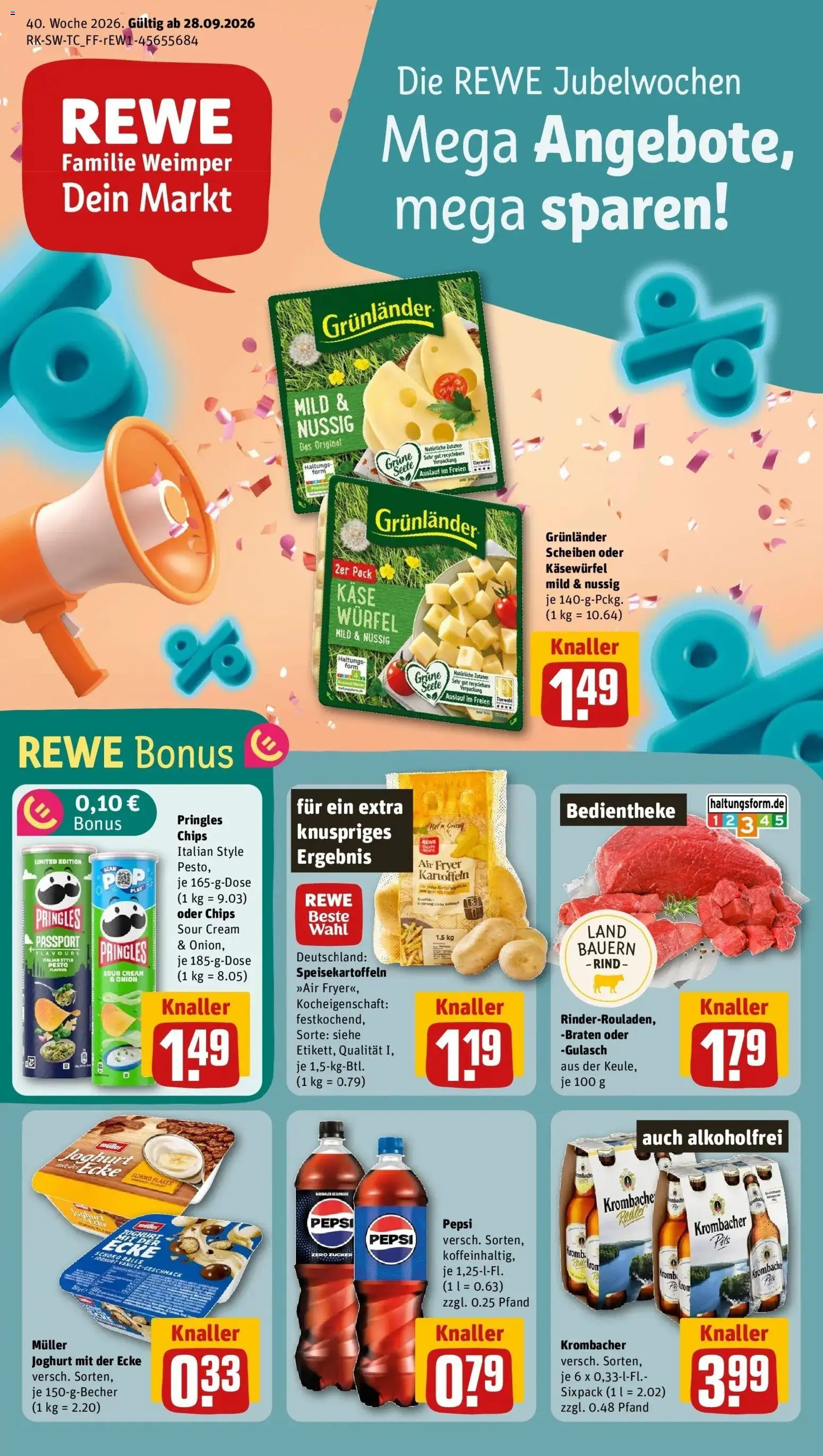 Vorschau von dem Prospekt des Geschäftes Rewe, gültig ab dem 28.09.2026