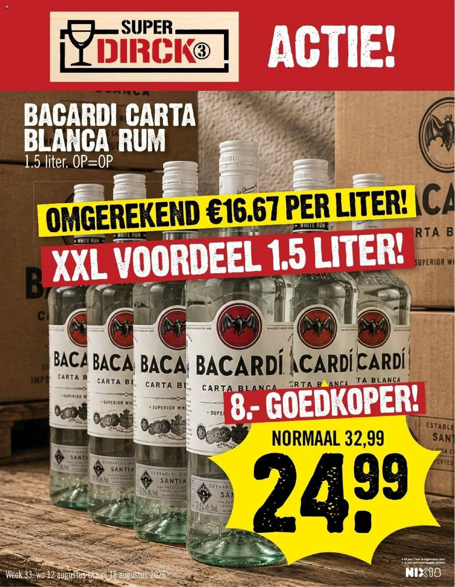 Voorbeeld van Dirk folder - Super Dirck 3 van winkel Dirk geldig vanaf 12-08-2026 - Bacardi, Alcohol, Rum