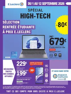 Prévisualisation de E.Leclerc High-tech rentree des etudiants du magasin E.Leclerc formulaire valide 01/09/2026