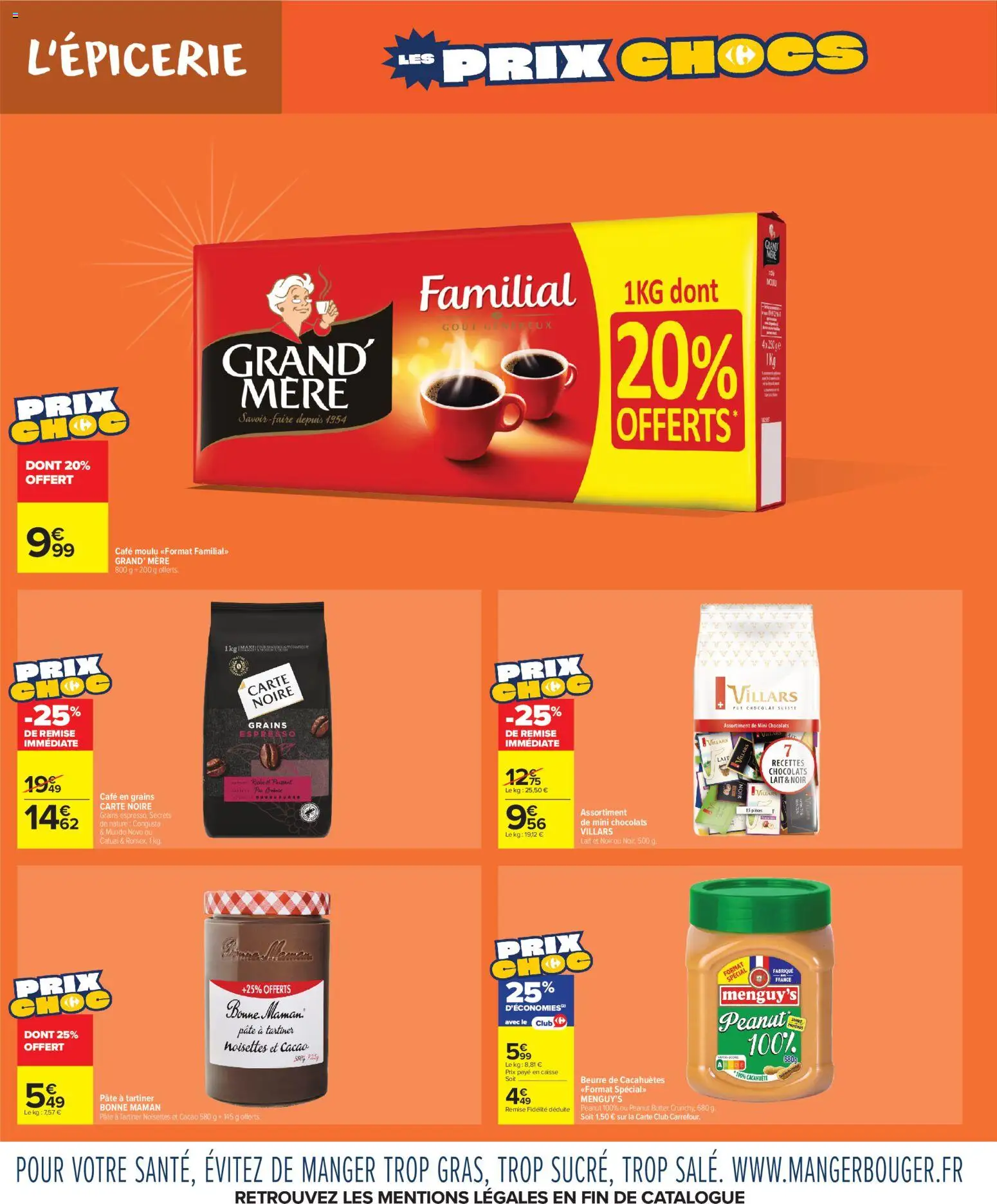 Prévisualisation de Carrefour Market Les prix chocs du magasin Carrefour Market formulaire valide 27/10/2026 - Café, Chocolat, Pâte, Cacahuète, Cacahuètes, Beurre, Café en grains, Noisettes