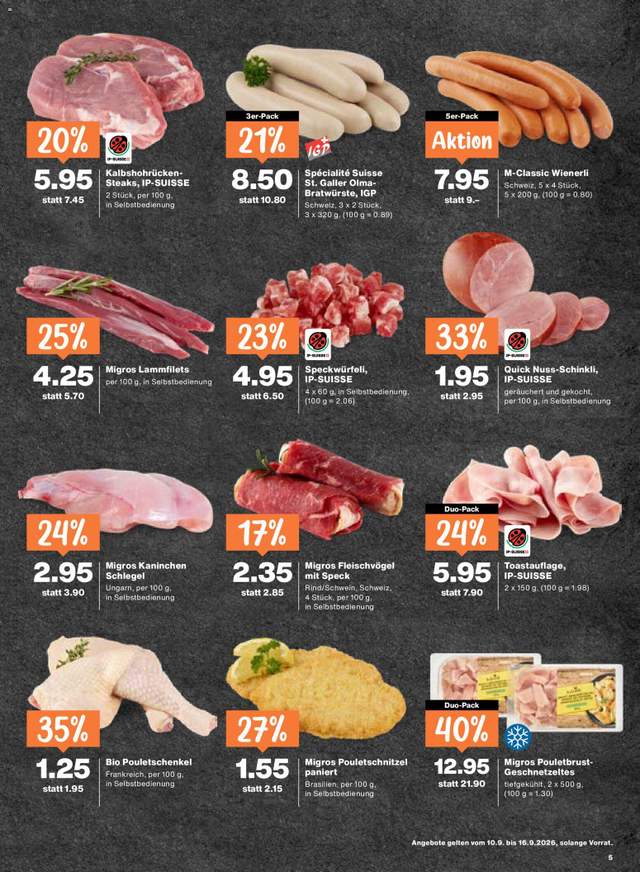 Neue Migros Aktionen ab 10.09.