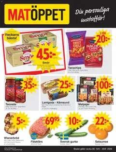 Förhandsgranska reklamblad Matöppet erbjudanden från butik Matöppet gäller från 14/09/2026