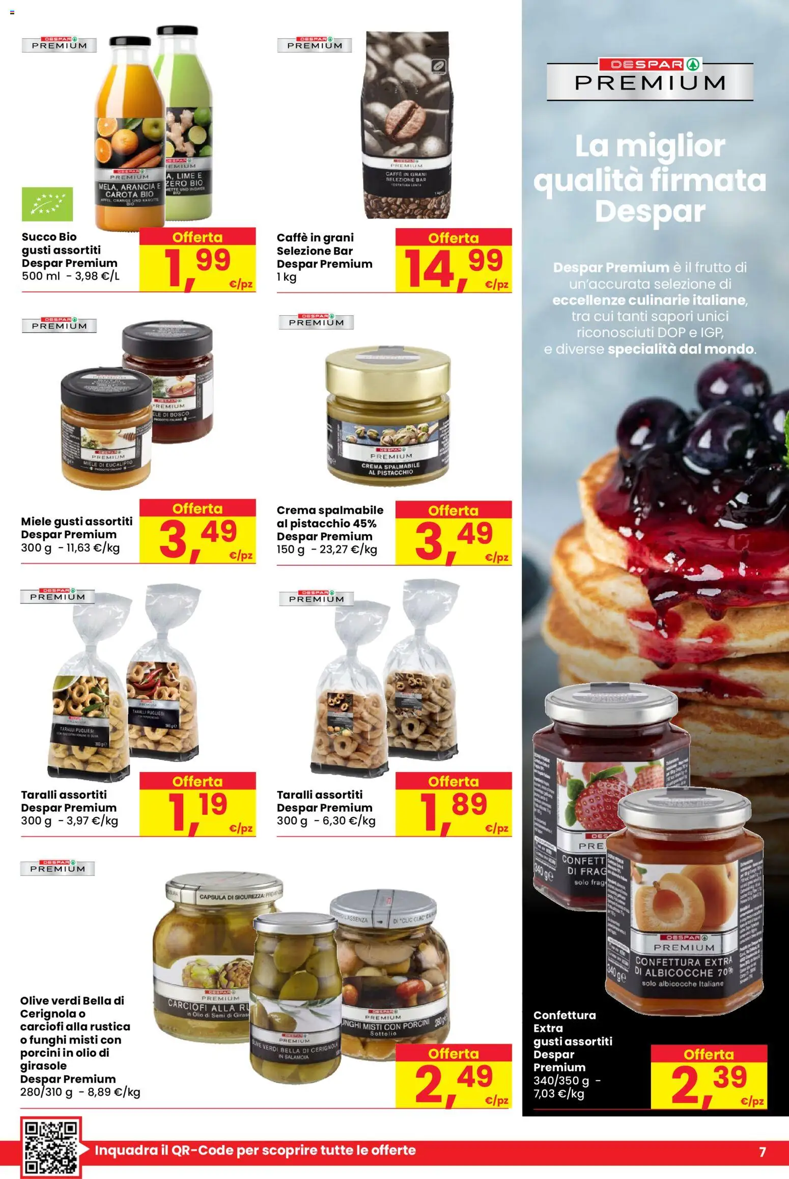 Anteprima dell'opuscolo Despar volantino Bologna dal negozio Despar valido da 29/10/2026 - Crema, Caffè, Miele, Funghi, Albicocche, Arancia, Olio di semi, Succo