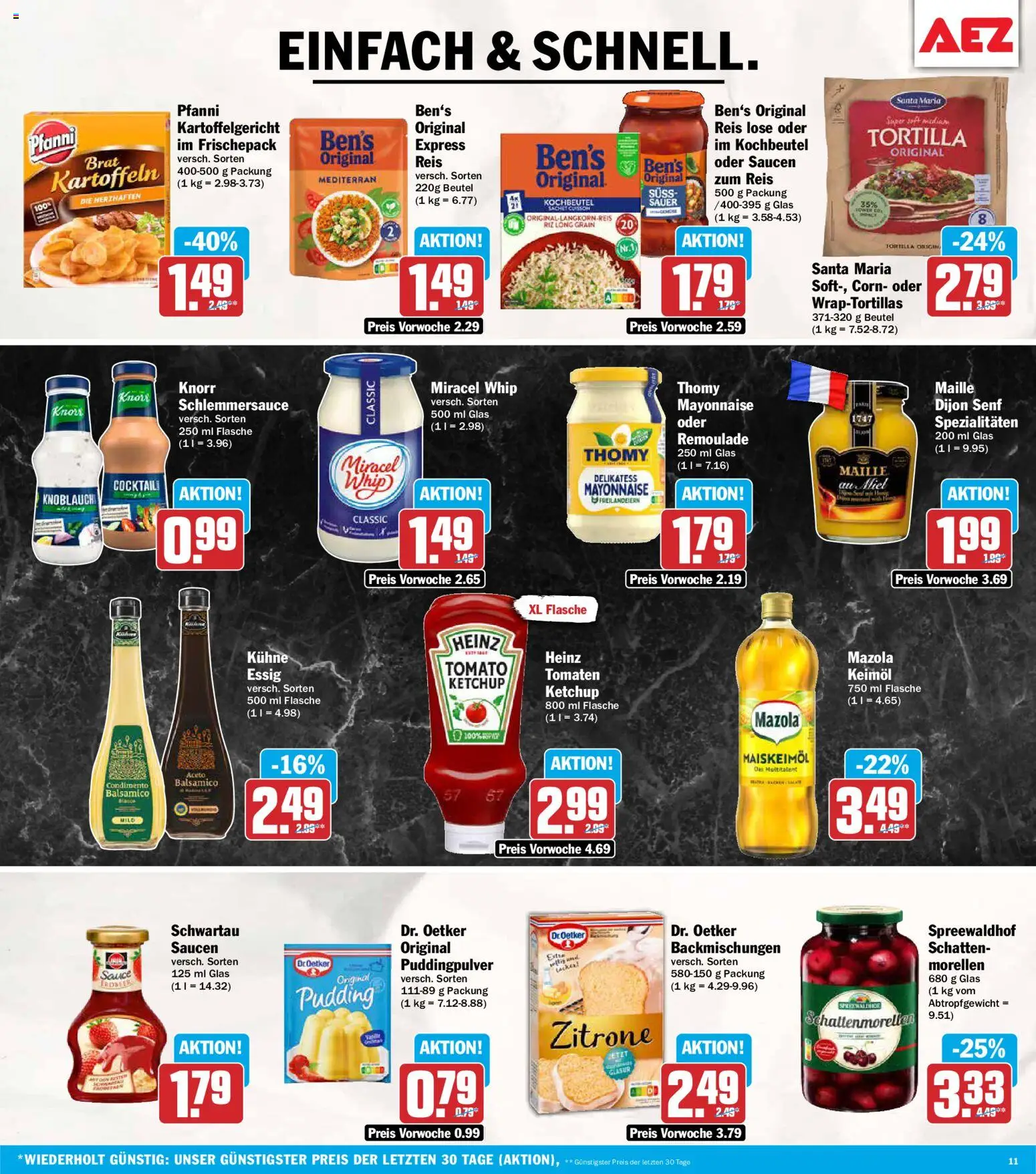 Vorschau von dem Prospekt des Geschäftes AEZ, gültig ab dem 05.10.2026 - Knoblauch, Reis, Balsamico, Pudding, Kartoffeln, Ketchup, Knorr, Spezialitäten