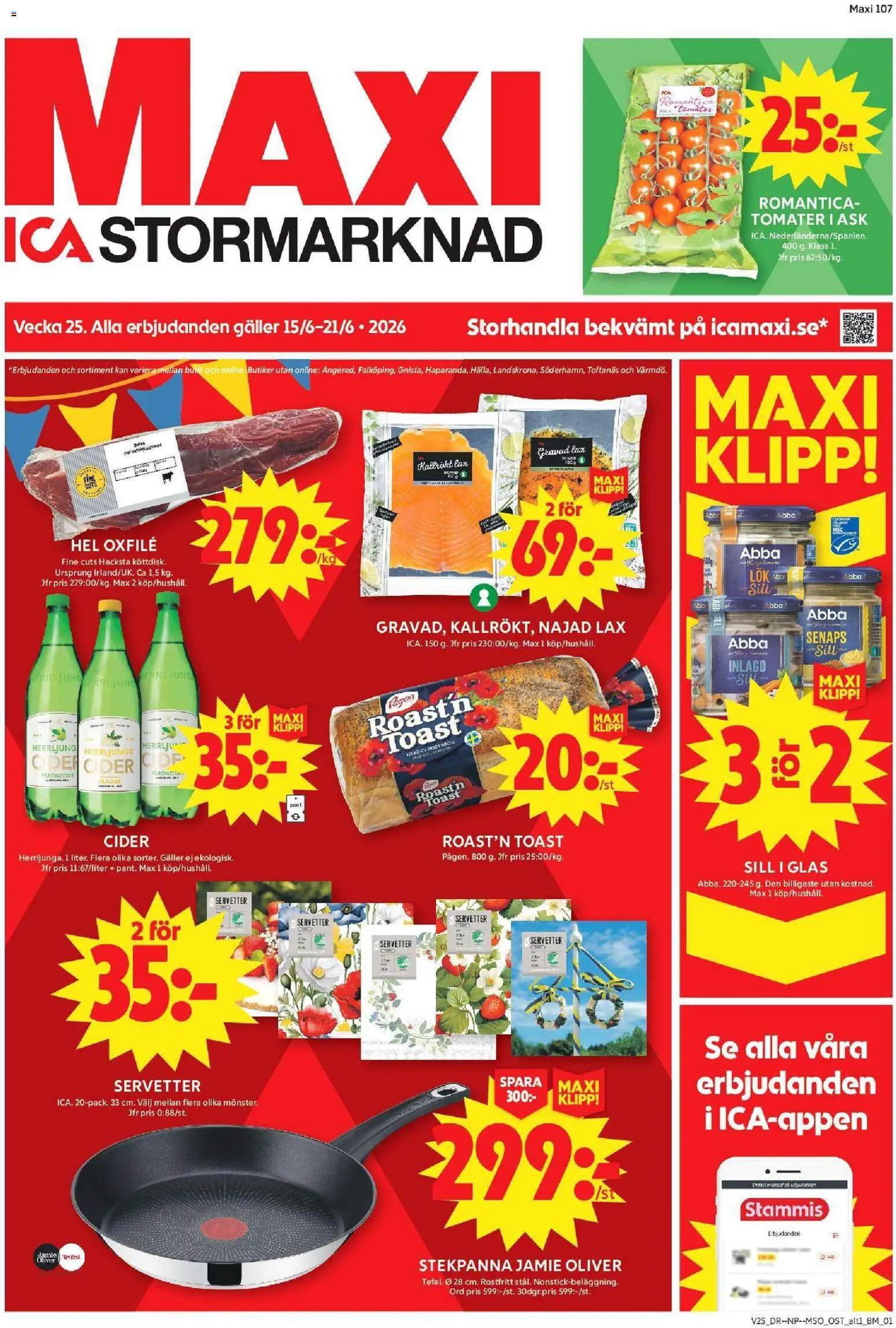 Förhandsgranska reklamblad ICA Maxi erbjudanden från butik ICA Maxi gäller från 15/06/2026