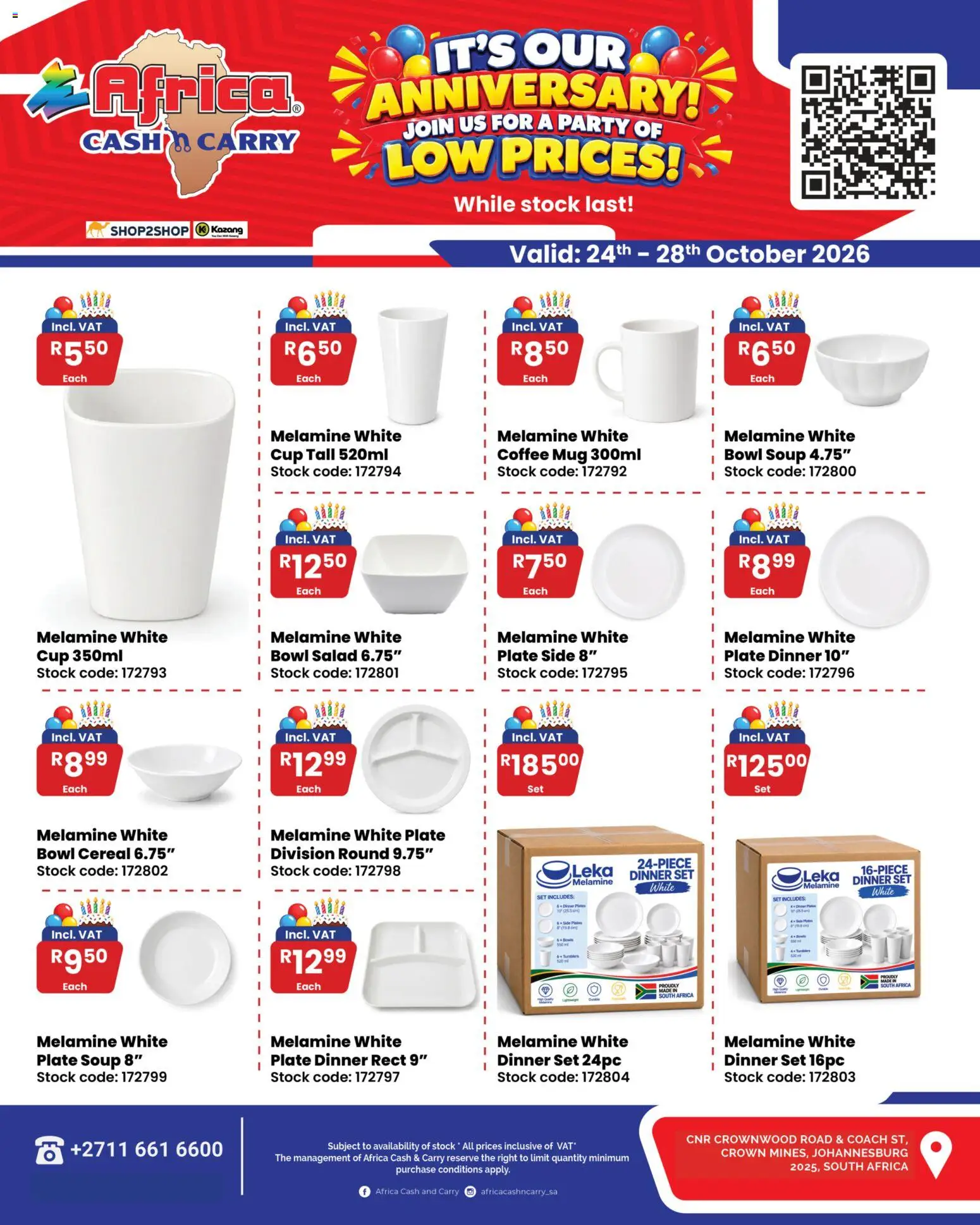 Preview of Africa Cash & Carry flyer valid from 24/10/2026 - Coffee, Plate, Soup, Stock, Salad, Bowl, Mug