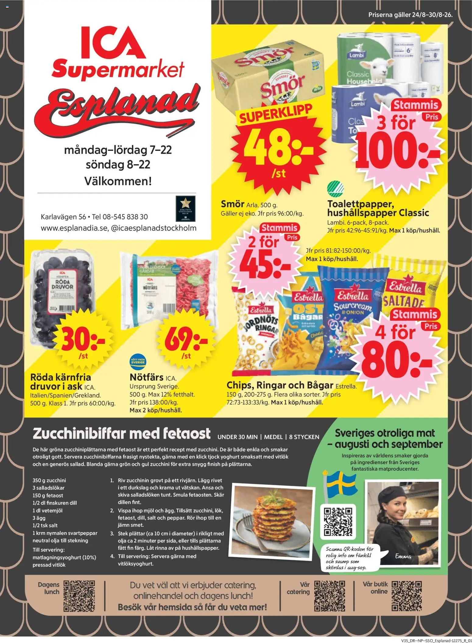 Förhandsgranska reklamblad ICA Supermarket erbjudanden från butik ICA Supermarket gäller från 24/08/2026
