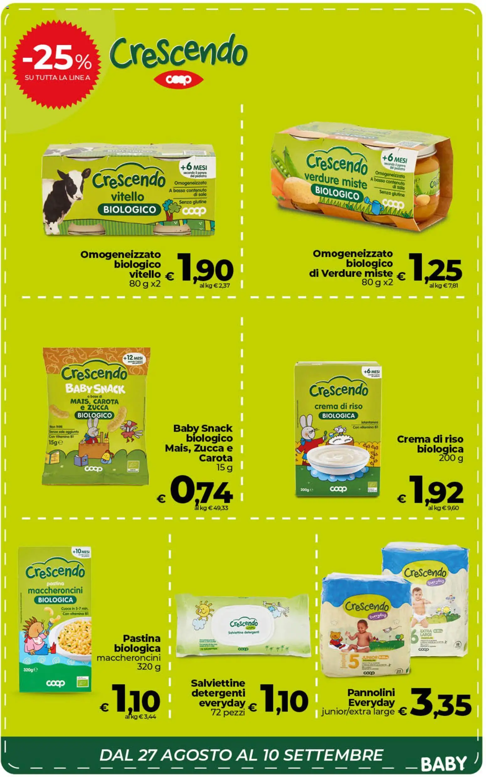 Anteprima dell'opuscolo COOP volantino inCoop Sicilia dal negozio COOP valido da 01/09/2026 - Crema, Senza glutine, Riso, Sale, Verdure, Vitello, Carota, Pannolini