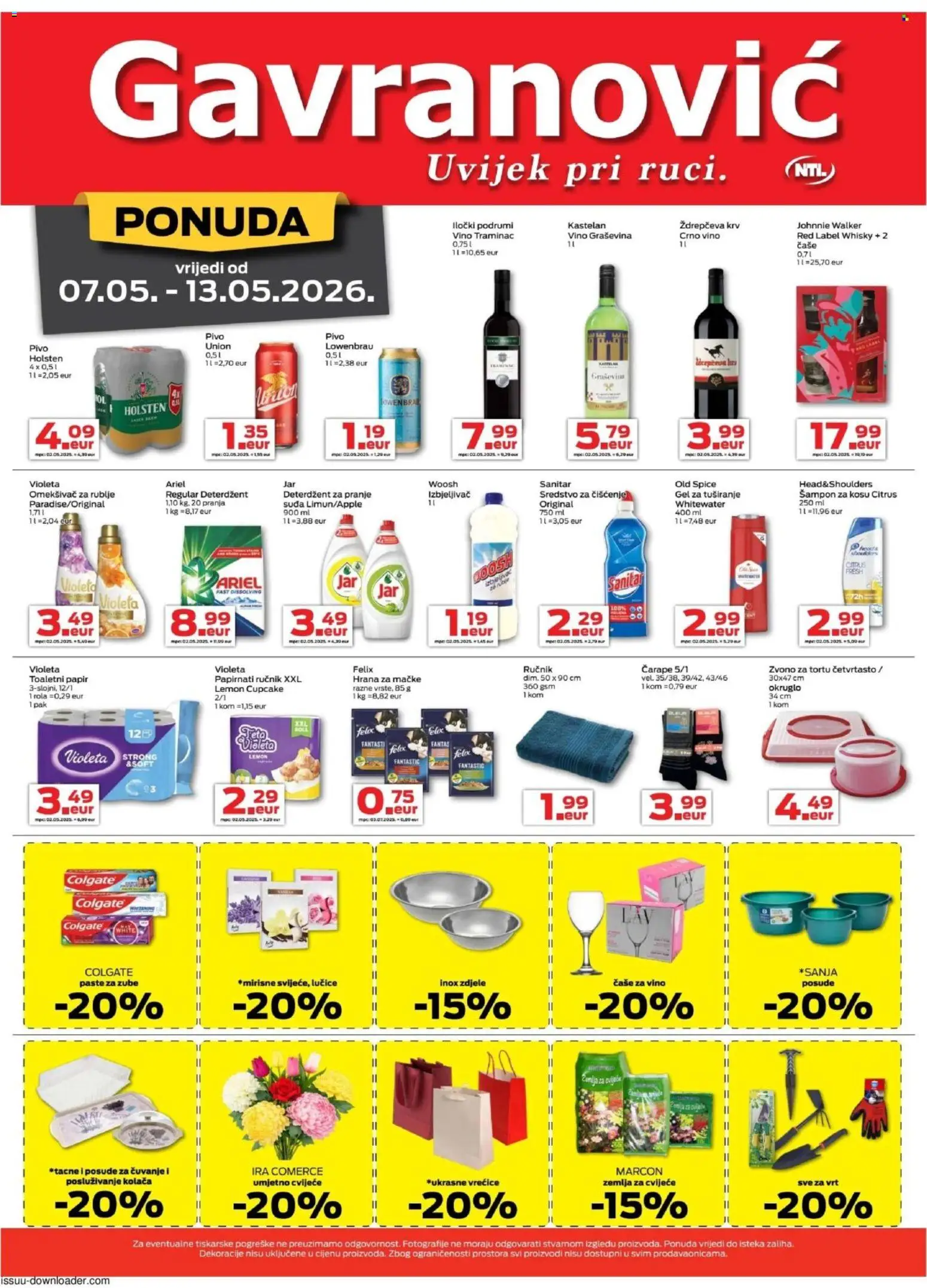 Pregled letka Gavranović Katalog trgovine Gavranović vrijedi od 07.05.2026