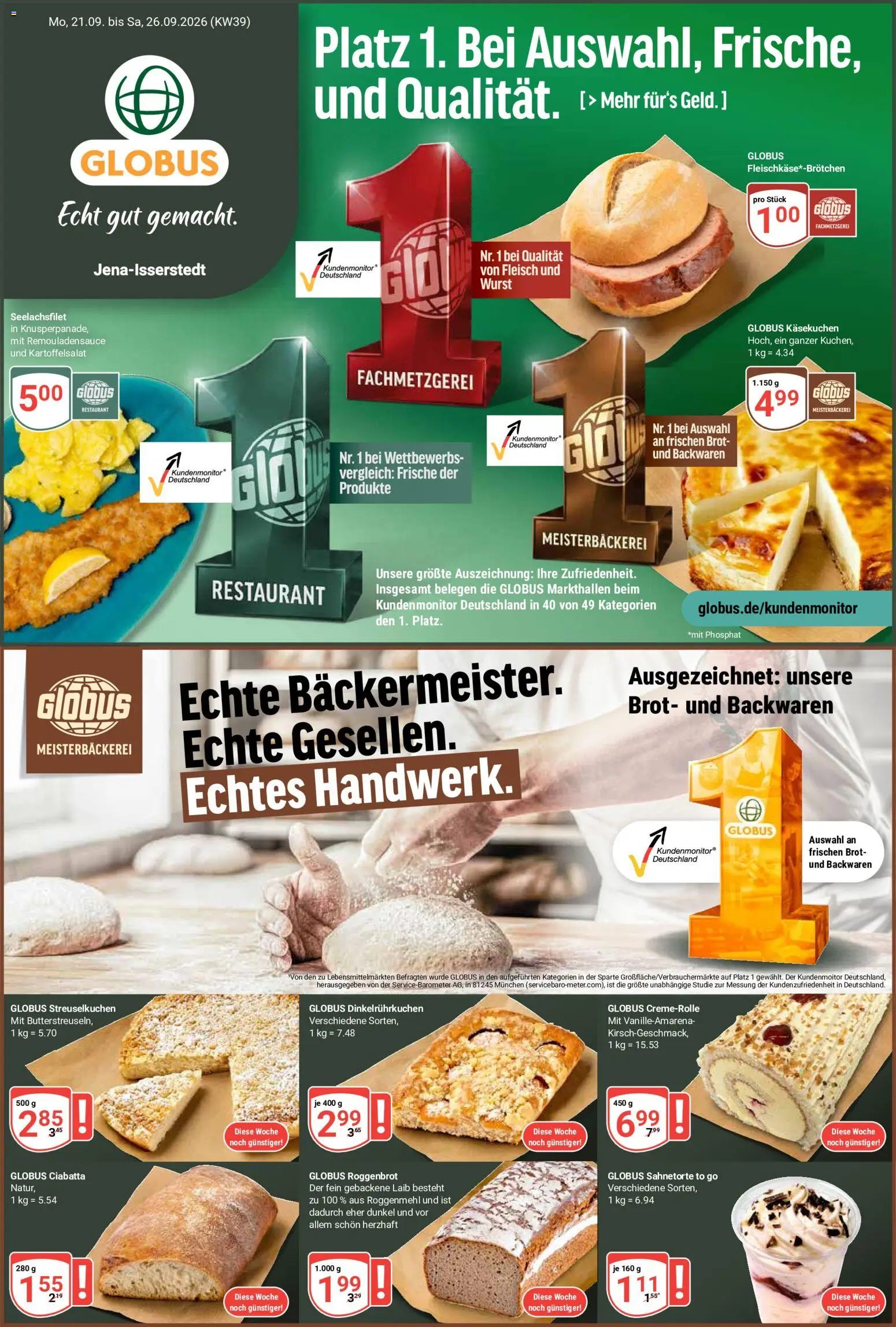 Vorschau von dem Prospekt des Geschäftes Globus, gültig ab dem 21.09.2026