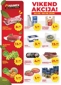 Pregled letka Namex vikend akcija trgovine Namex vrijedi od 06.08.2026