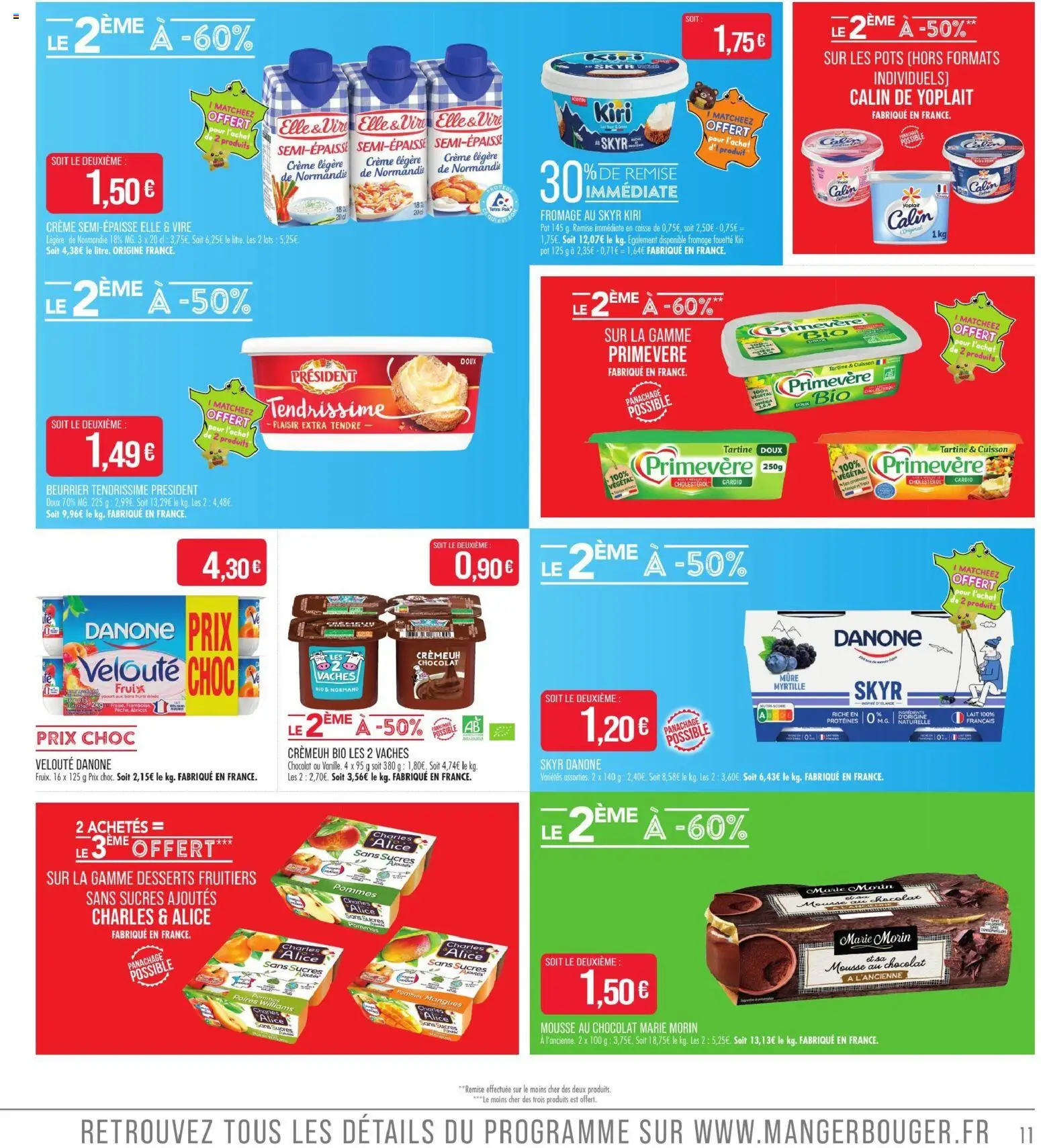 Prévisualisation de Match Supermarché prospectus du magasin Match Supermarché formulaire valide 01/09/2026 - Mousse au chocolat, Fromage, Skyr, Lait, Poires, Kiri, Pommes, Oméga