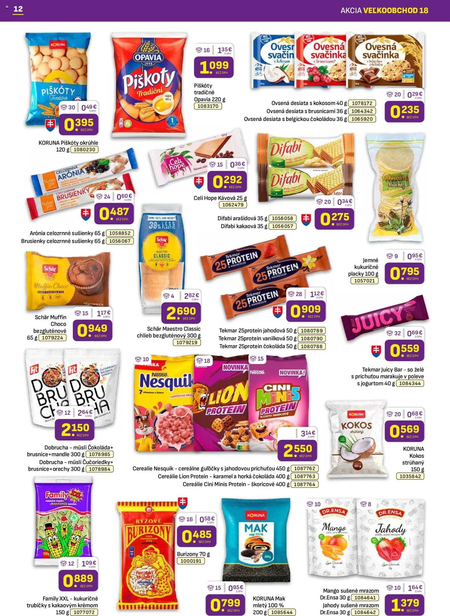 Náhľad Libex letáku platného od 07.09.2026 - Čokoláda, Kokos, Mak, Cini Minis, Mango sušené, Sušienky, Piškóty, Cereálie