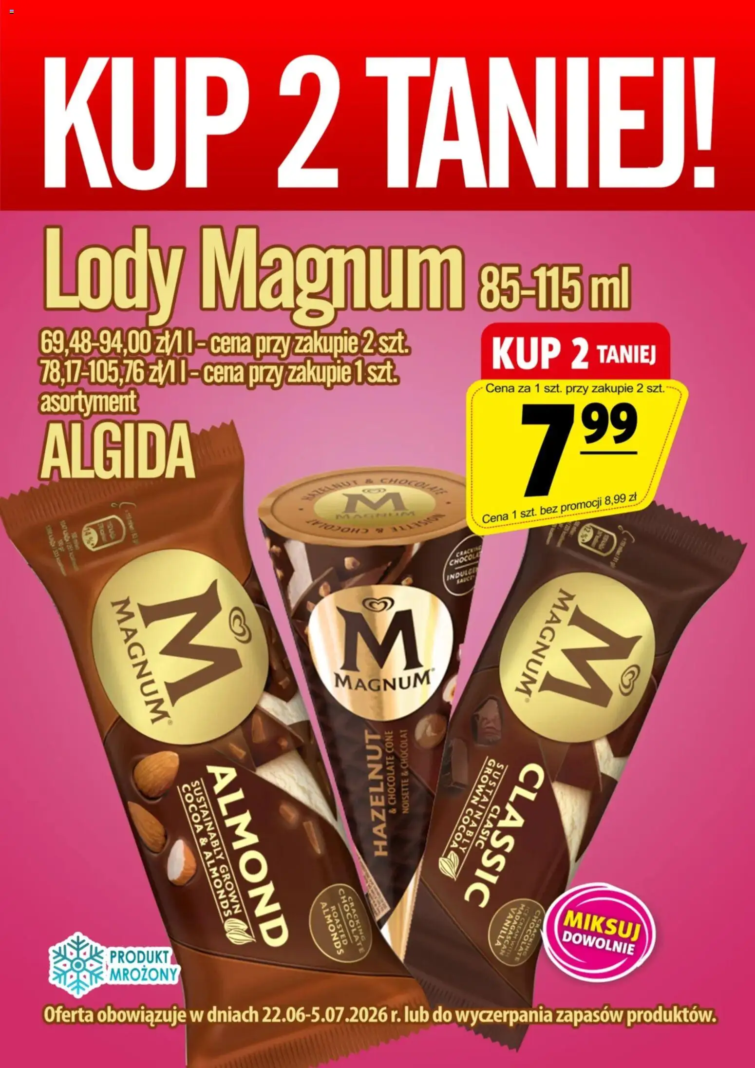 Pogląd gazetki "Prim Market promocja - Lody Magnum" ze sklepu Prim Market ważnej od 22.06.2026 - Lody, Magnum, Lody Magnum