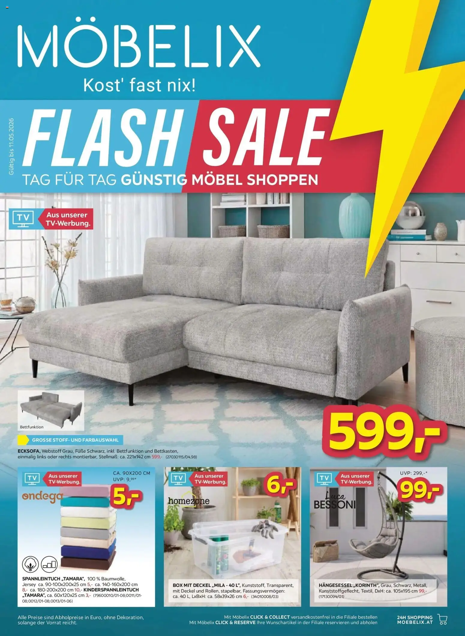 Vorschau der Angebote: Möbelix Flash Sale gültig ab 04.05.2026