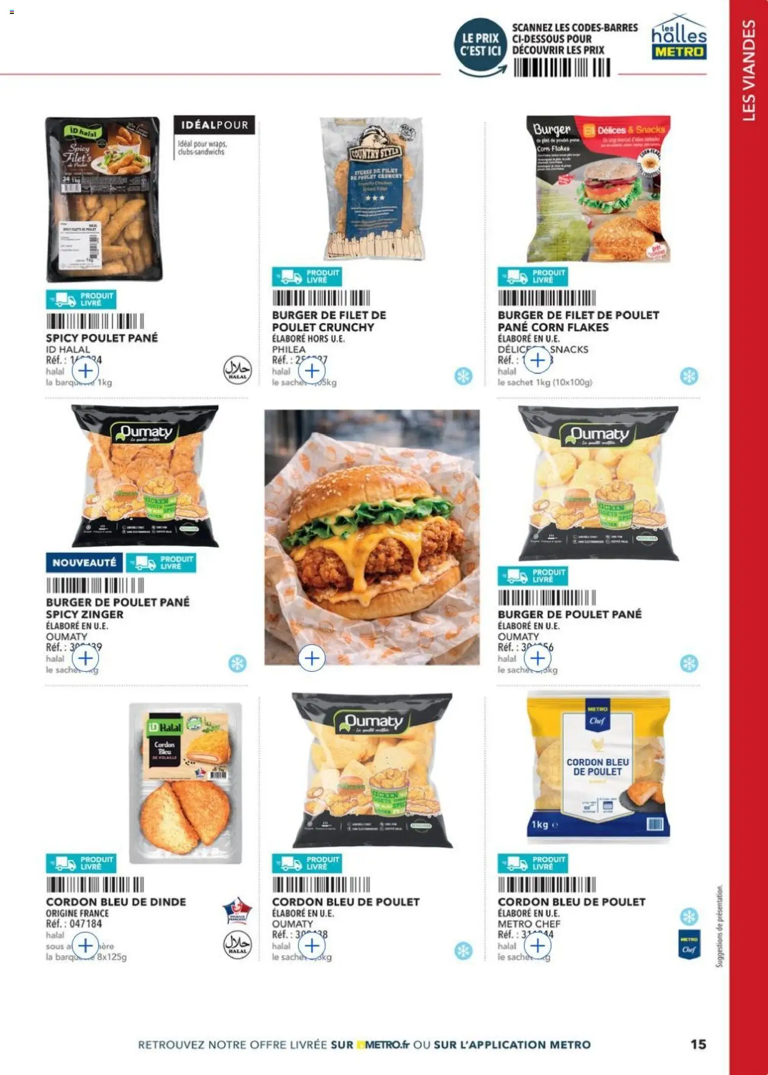 Prévisualisation de METRO - Restauration rapide du magasin METRO formulaire valide 14/04/2026 - Burger, Snacks, Livre, Poulet, Cordon bleu, Dinde, Poulet pané