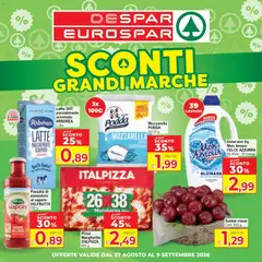 Anteprima dell'opuscolo Eurospar volantino Sardegna dal negozio Eurospar valido da 27/08/2026