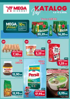 Pregled letka Katalog trgovine Mega Diskont vrijedi od 04.05.2026