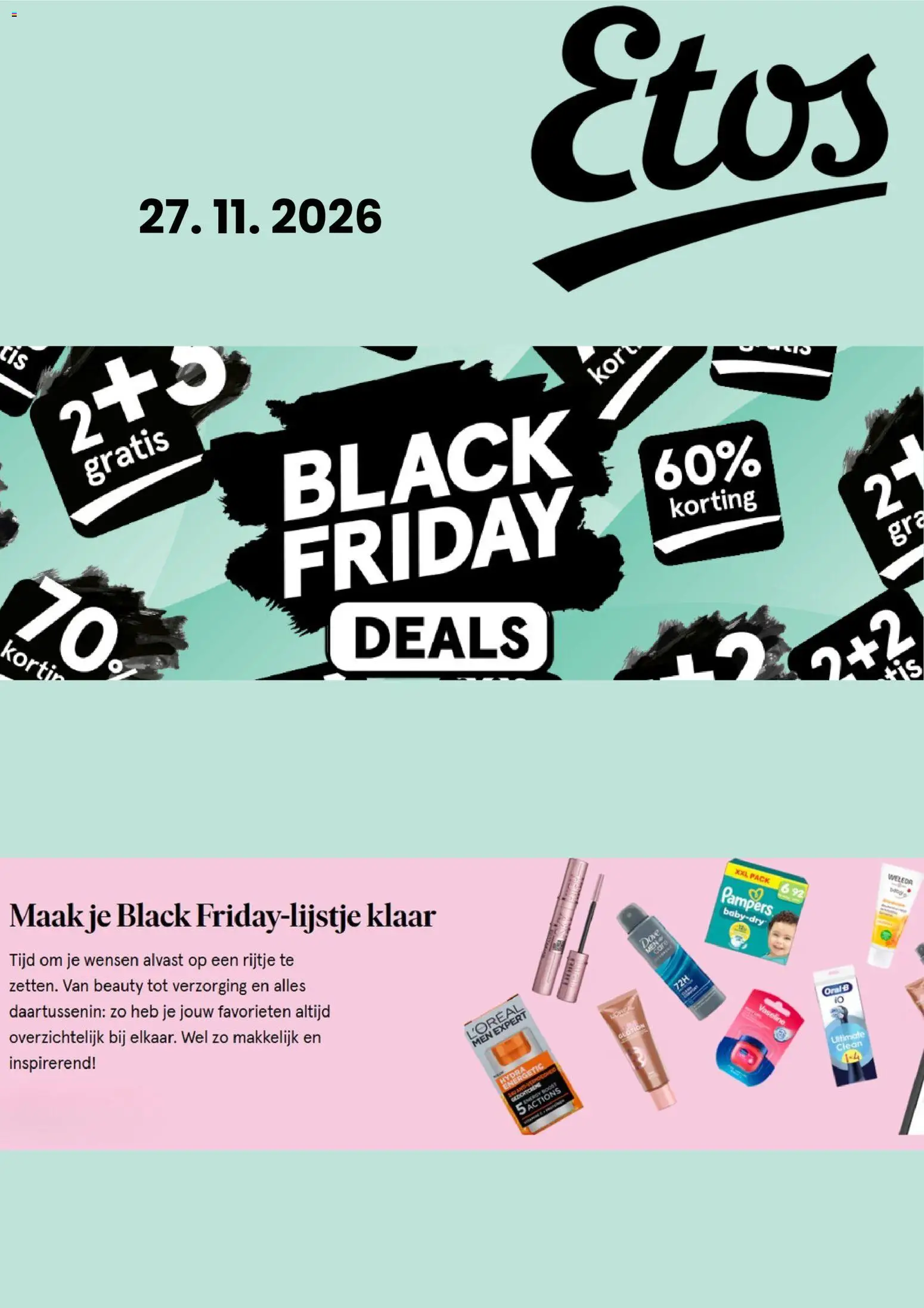 Voorbeeld van Etos - Black Friday kennisgeving van winkel Etos geldig vanaf 23-10-2026 - Pampers, Boost