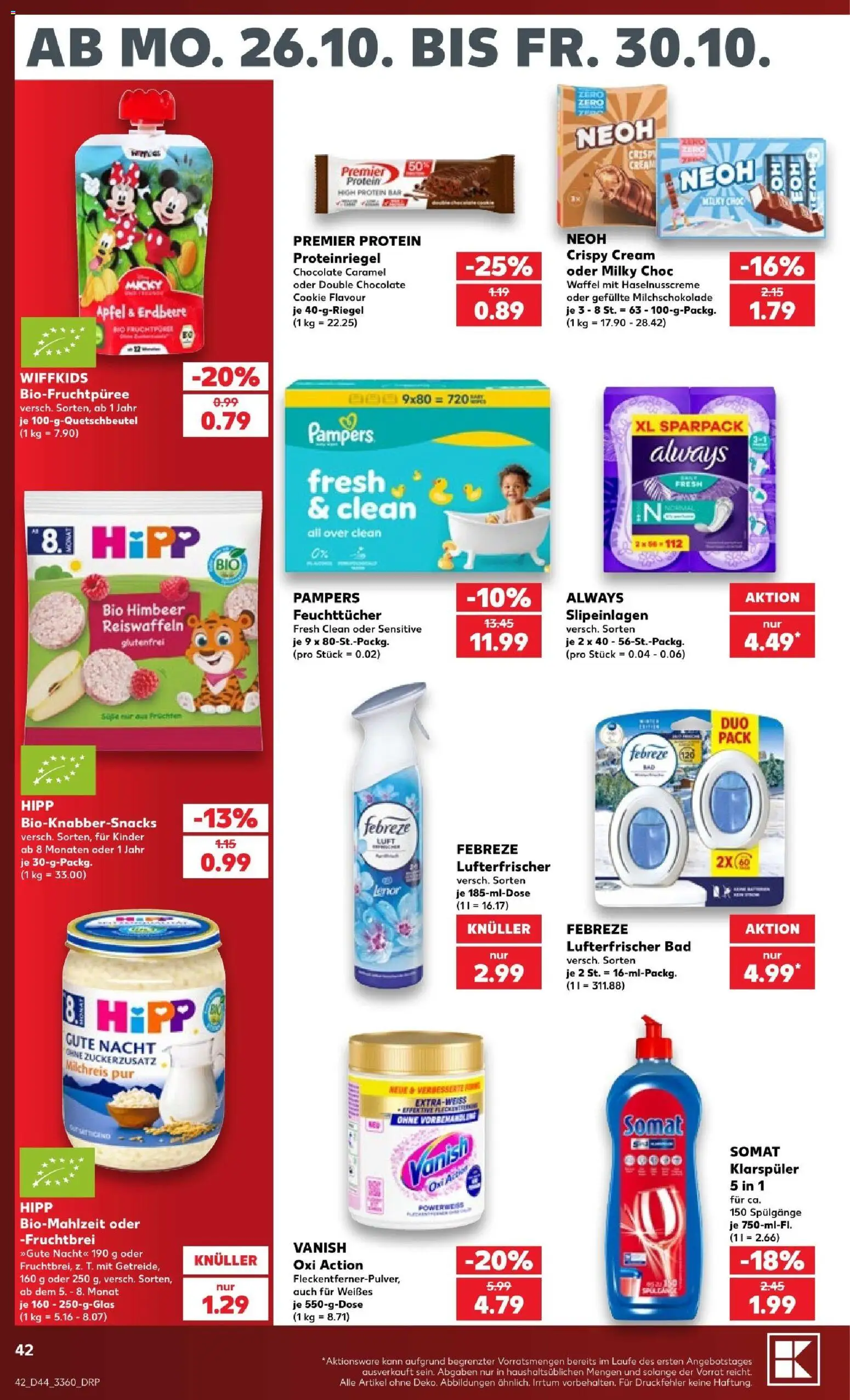 Vorschau von dem Prospekt des Geschäftes Kaufland, gültig ab dem 26.10.2026 - Äpfel, Bad, Pampers, Klarspüler