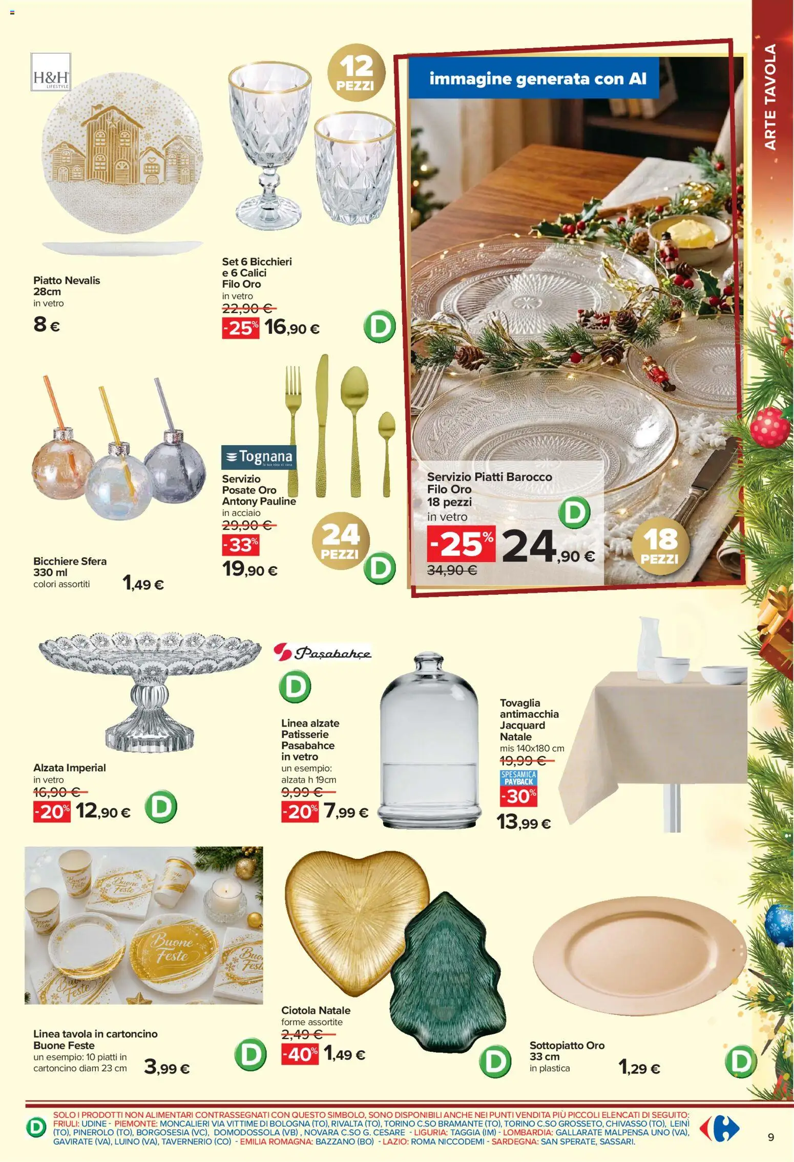 Anteprima dell'opuscolo Carrefour volantino Iper Catalogo Addobbo dal negozio Carrefour valido da 02/11/2026 - Piatti, Piatto, Tovaglia, Ciotola, Bicchiere, Posate