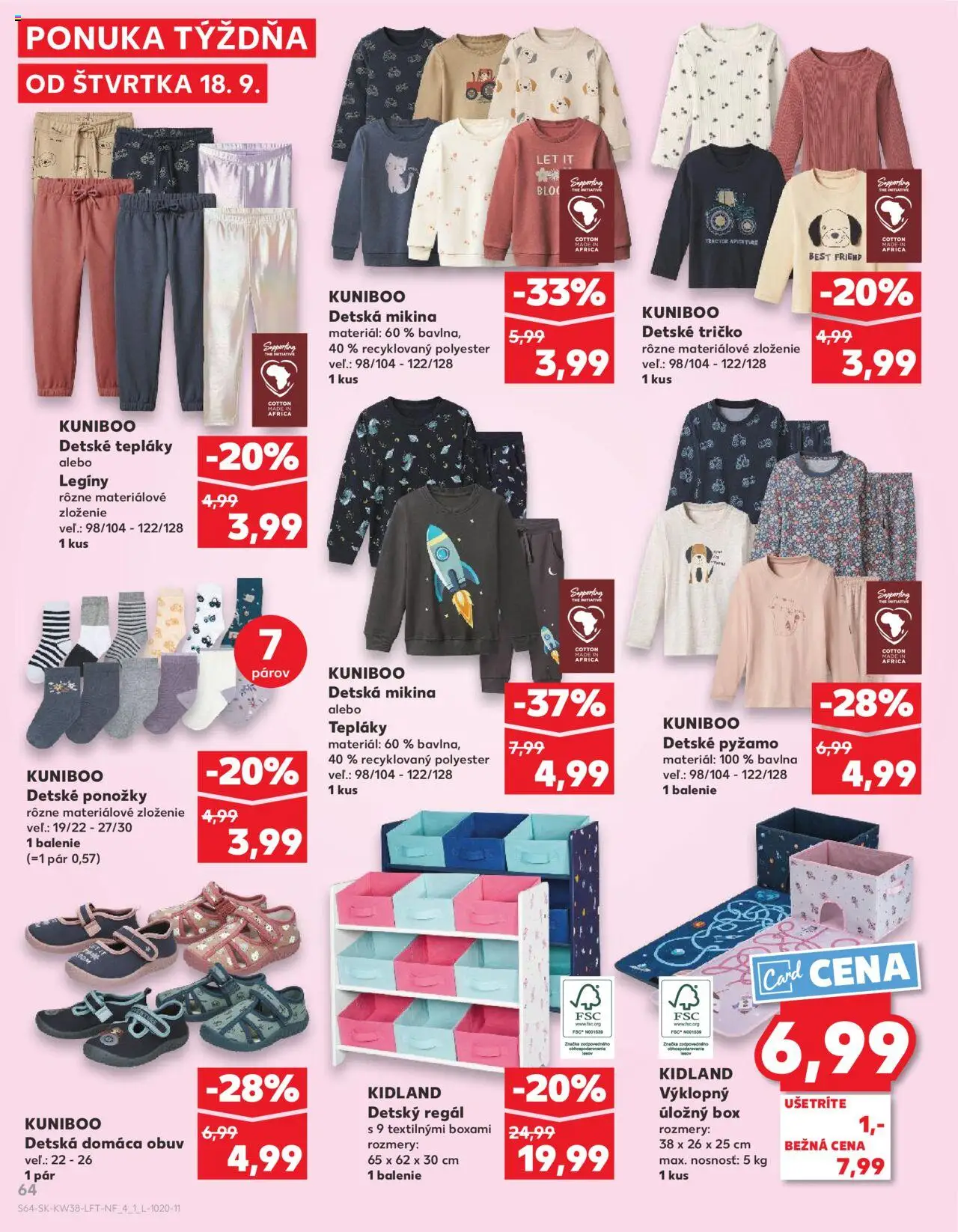 Náhľad Kaufland letáku platného od 18.09.2025 - Regál, Mikina, Tričko, Ponožky, Pyžamo, Legíny