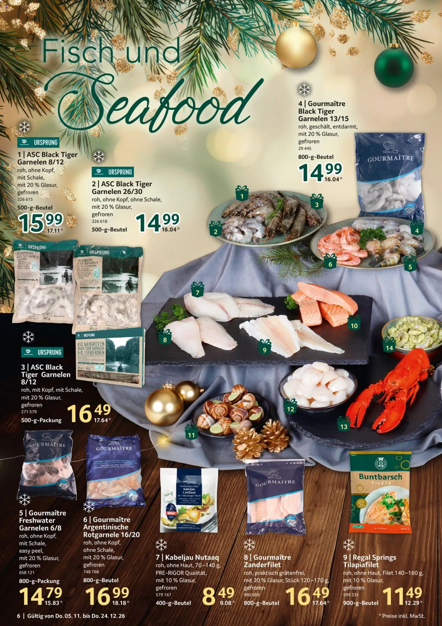 Vorschau von dem Prospekt des Geschäftes Selgros, gültig ab dem 05.11.2026 - Fisch, Regal, Garnelen, Tiger garnelen