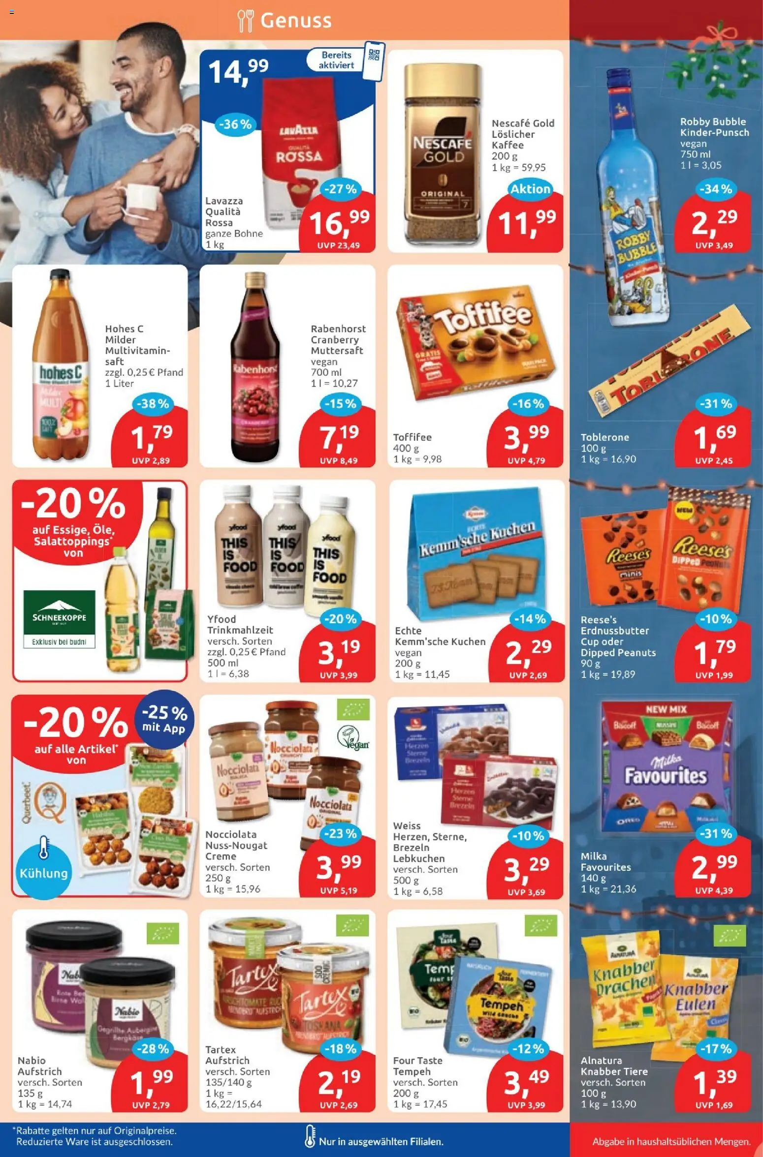 Vorschau von dem Prospekt des Geschäftes Budni, gültig ab dem 02.11.2026 - Kuchen, YFood, Toffifee, Lavazza, Nescafe, Creme, Nescafe gold, Hohes c