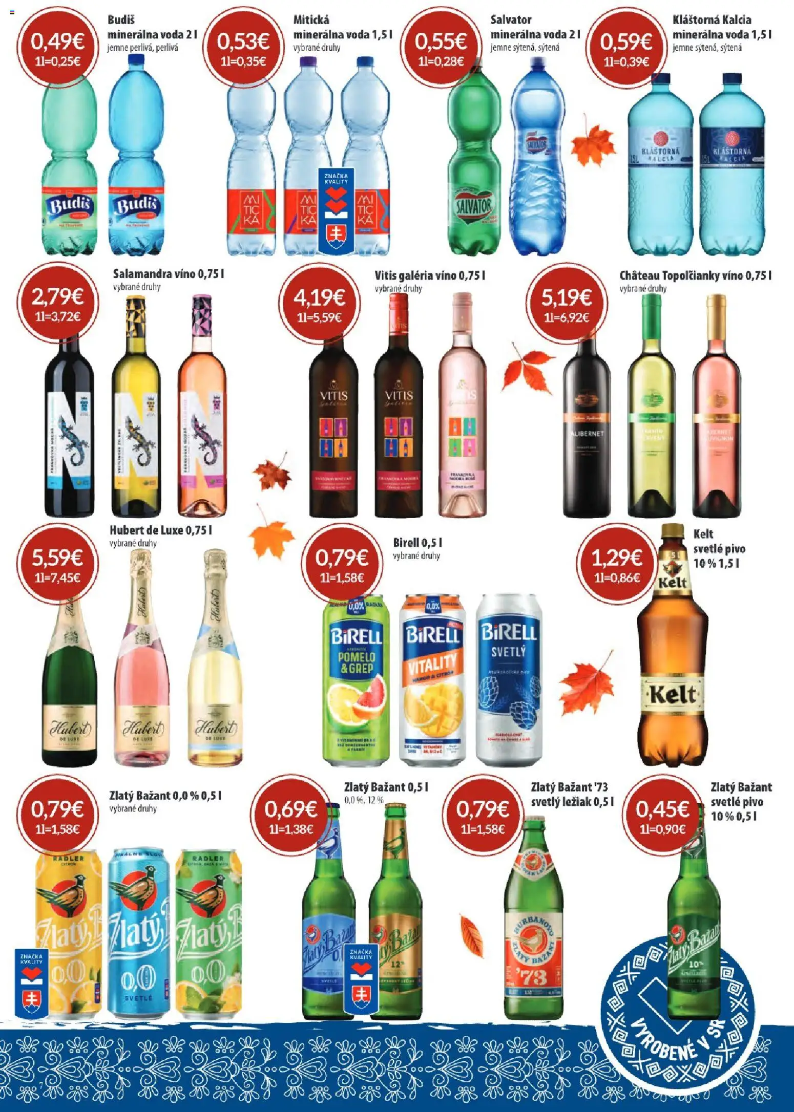 Náhľad KARMEN CBA letáku platného od 01.10.2026 - Voda, Pivo, Víno, Pomelo, Hubert de Luxe, Birell, Kelt, Zlatý Bažant