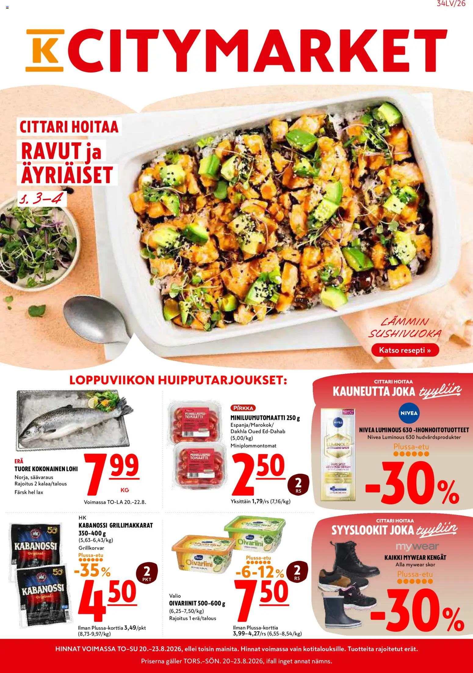 Kaupan K-Citymarket K-Citymarket tarjoukset esikatselu, voimassa 20/08/2026