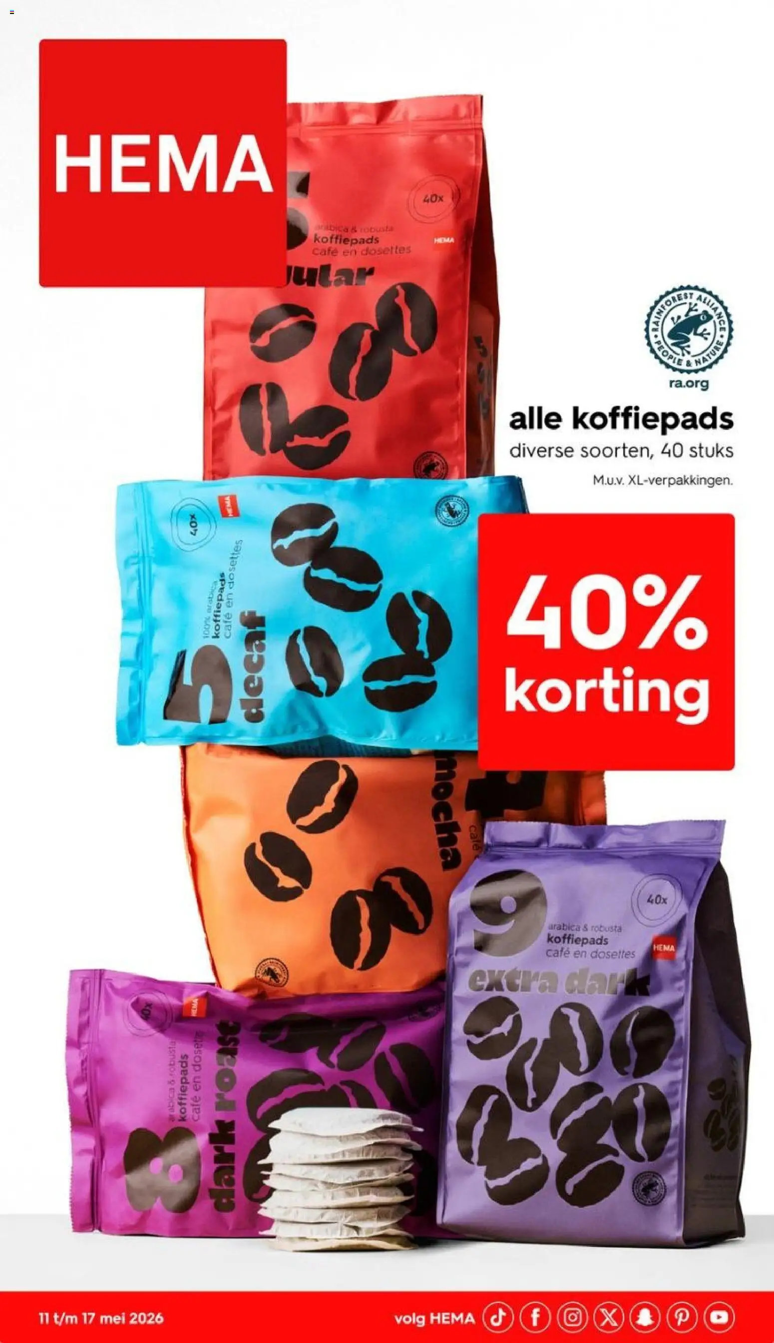 Voorbeeld van Hema folder van winkel Hema geldig vanaf 11-05-2026 - Koffiepads