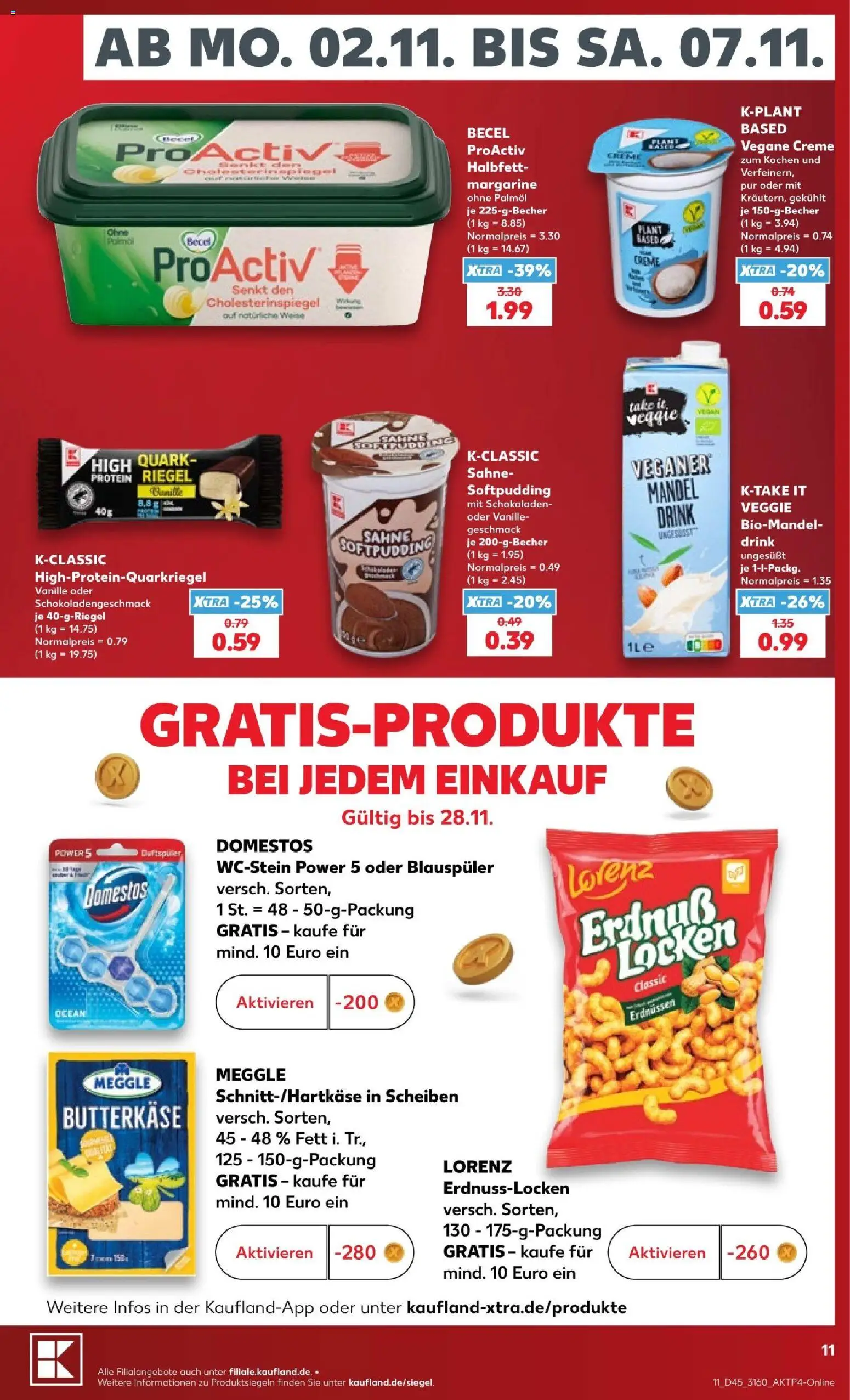 Vorschau von dem Prospekt des Geschäftes Kaufland, gültig ab dem 02.11.2026 - Quark, Sahne, Margarine, Vanille, Creme, Becel
