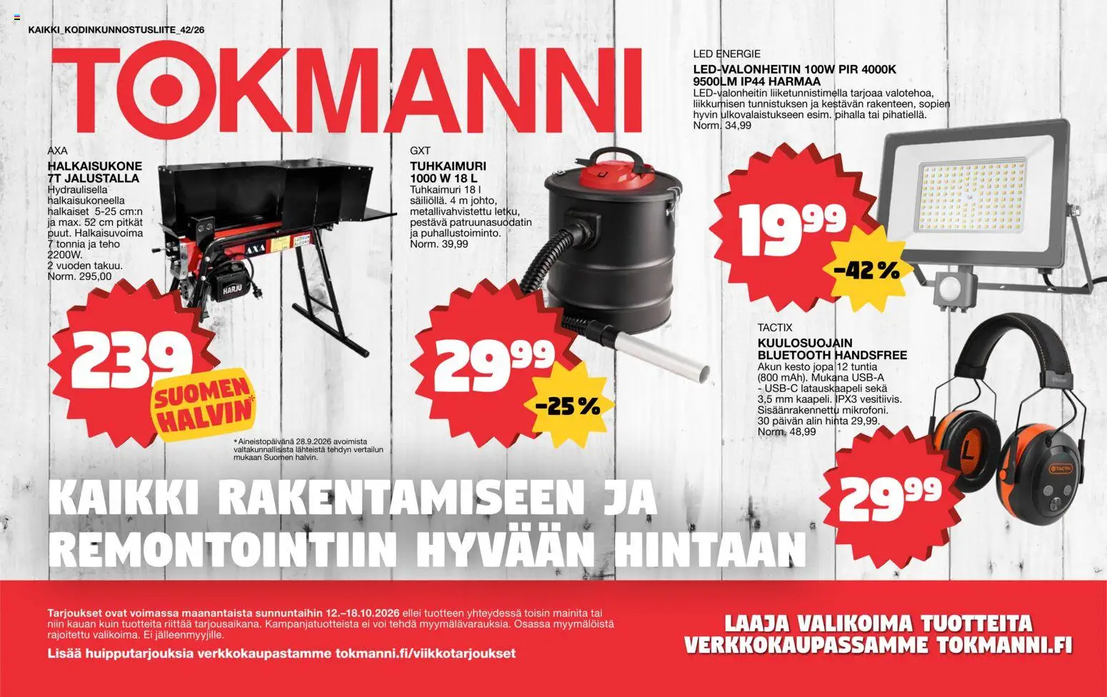 Kaupan Tokmanni Tokmanni Remontointiliite esikatselu, voimassa 12/10/2026 - Voi, Handsfree
