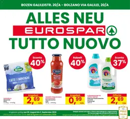 Anteprima dell'opuscolo Eurospar volantino Tutto Nuovo Bolzano dal negozio Eurospar valido da 20/08/2026