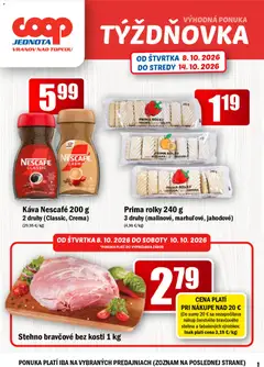 Náhľad COOP Jednota letáku platného od 08.10.2026