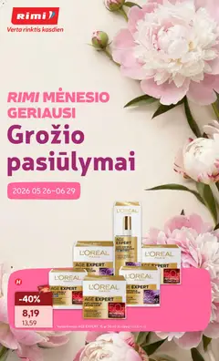 Rimi parduotuvės leidinio Rimi leidinys - Viskas grožiui galiojančio nuo 2026.05.26 peržiūra