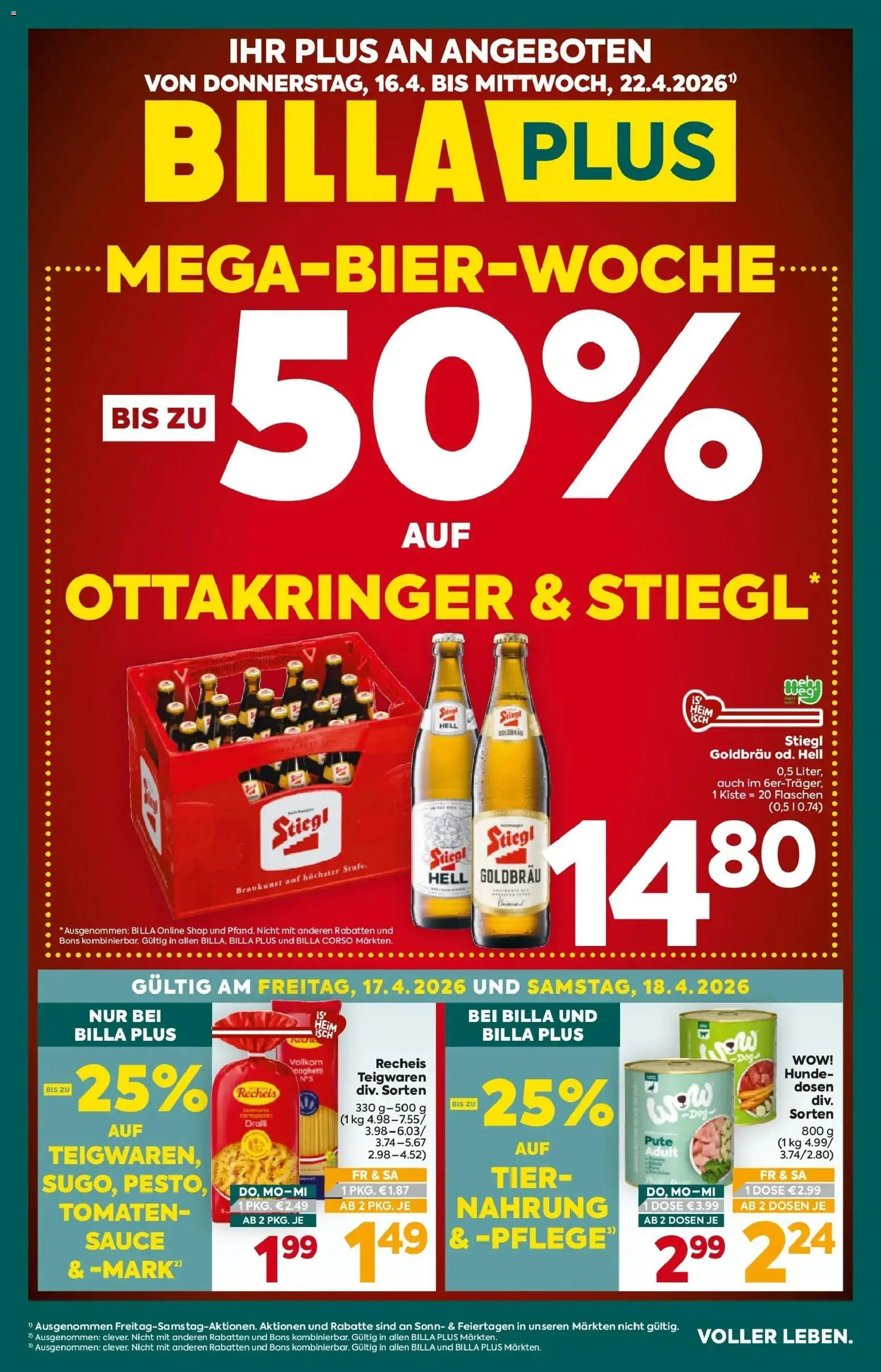 Vorschau der Angebote: Billa Plus Billa Plus Flugblatt - Wien gültig ab 16.04.2026 - Spaghetti, Tomaten