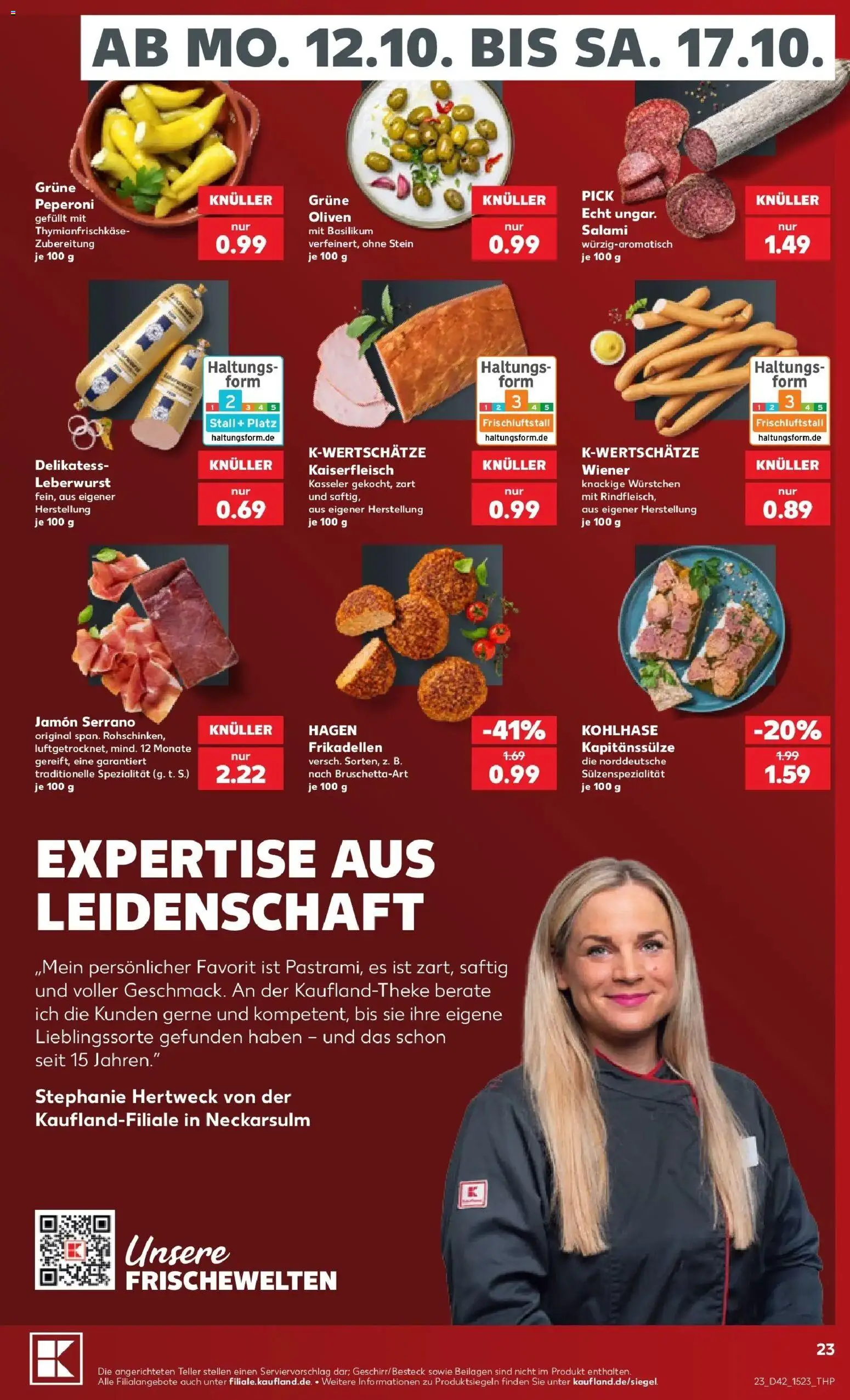Vorschau von dem Prospekt des Geschäftes Kaufland, gültig ab dem 12.10.2026 - Salami, Beilagen