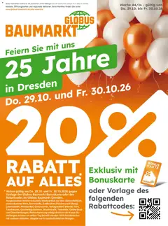 Vorschau von dem Prospekt des Geschäftes Globus Baumarkt, gültig ab dem 29.10.2026