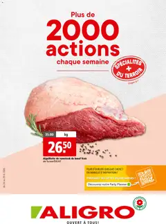 Vorschau des Merkblatts Aligro aktionen 2000 actions Chavannes, Matran, Genève, Sion vom Shop Aligro gültig von 24.08.2026 bis 29.08.2026
